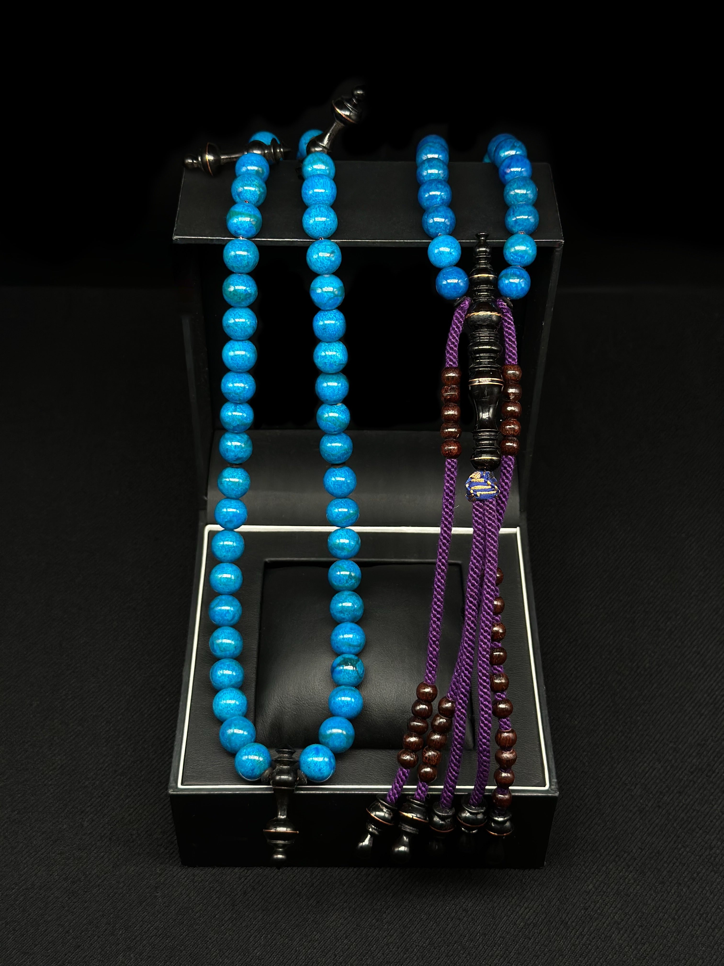 Blue Marjan x Ebony x Tamarind Tasbih (L)