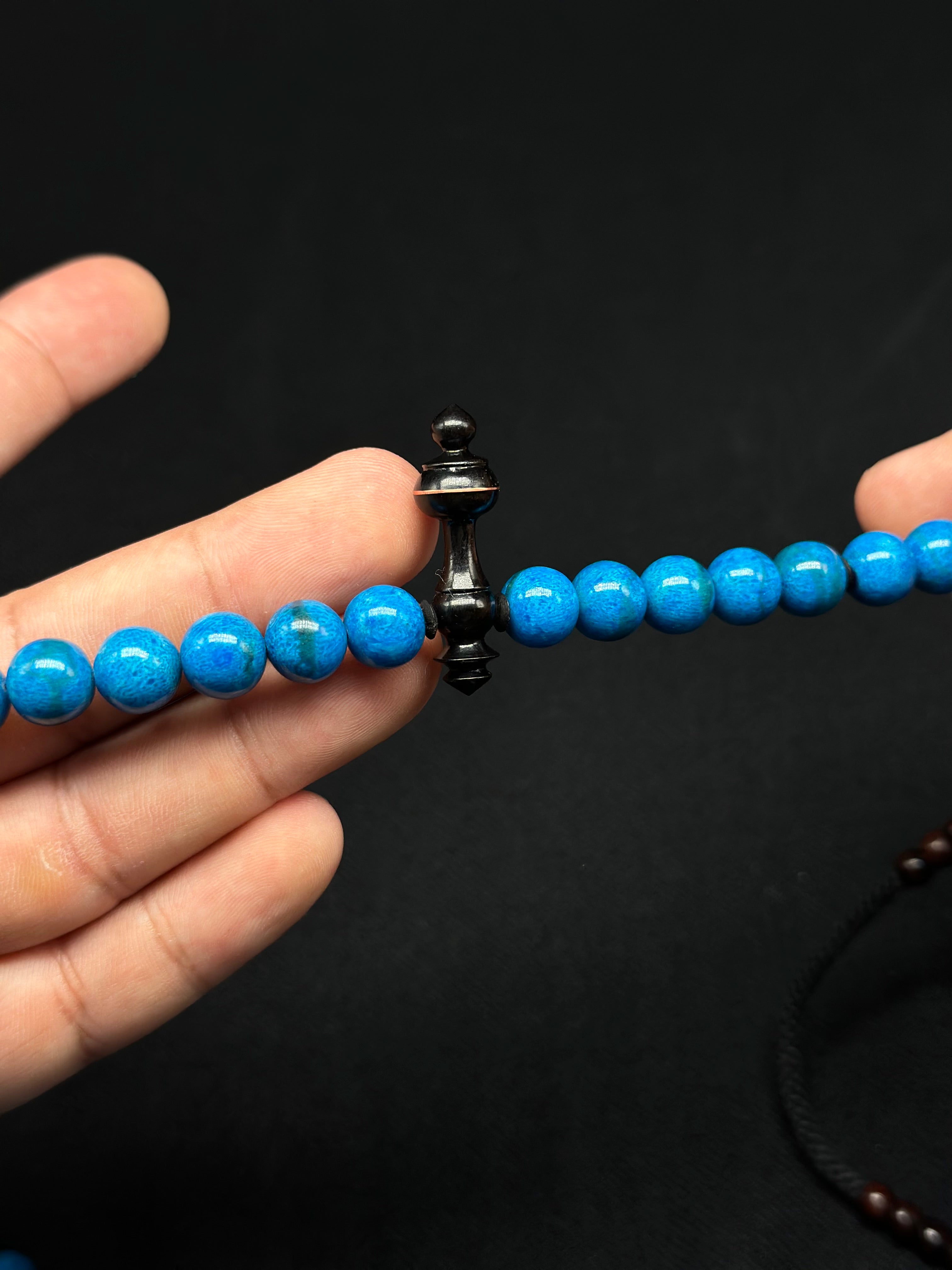 Blue Marjan x Ebony x Tamarind Tasbih