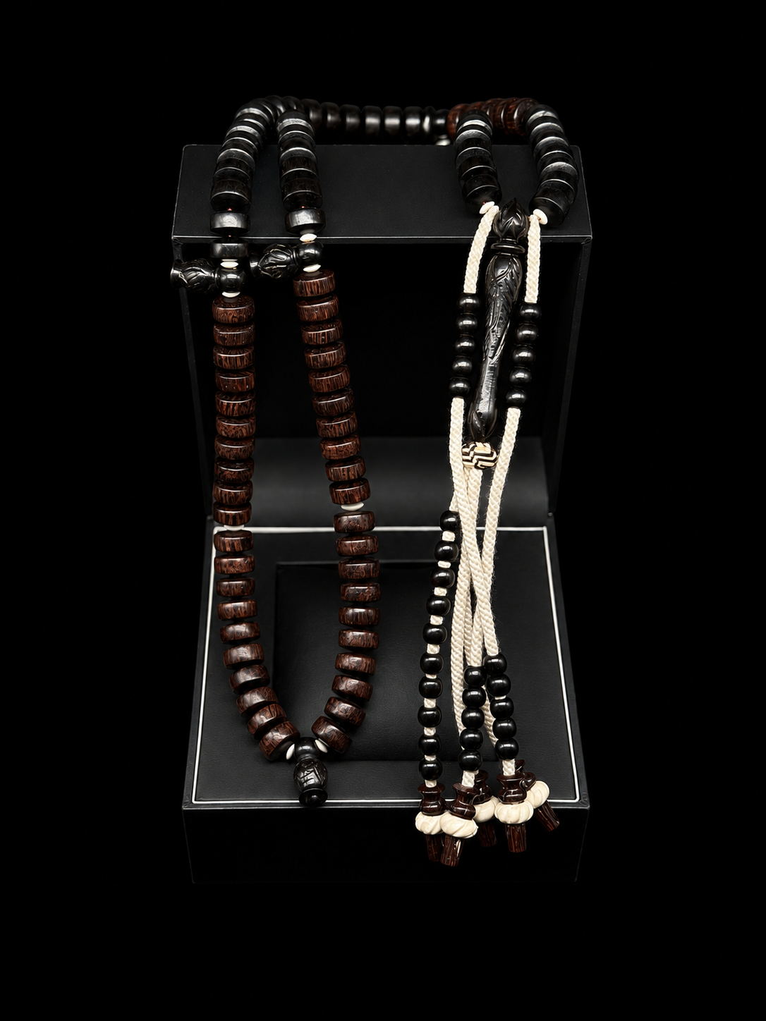 Carved Ebony x Tamarind x Bone Tasbih