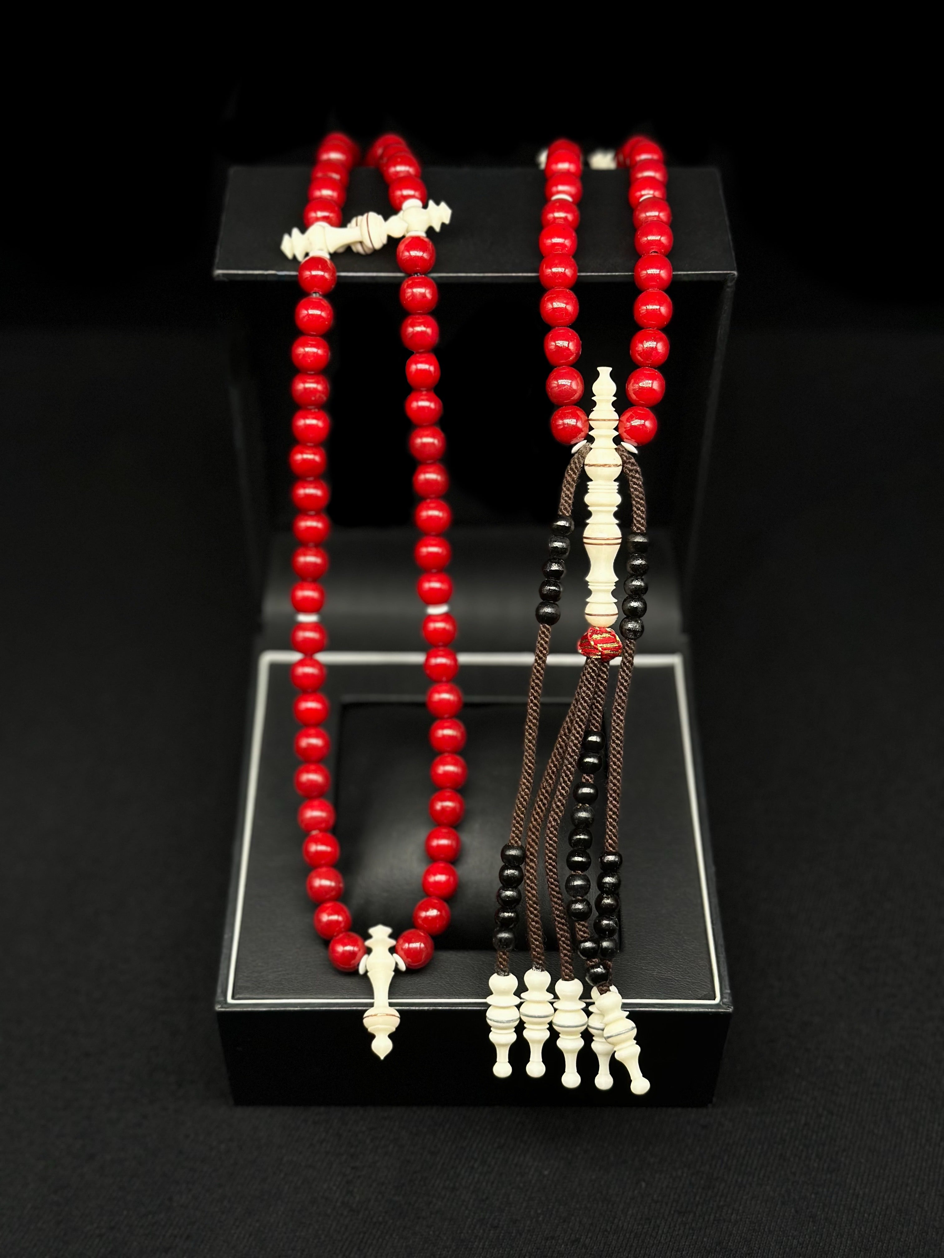 Red Marjan x Cow Bone Tasbih