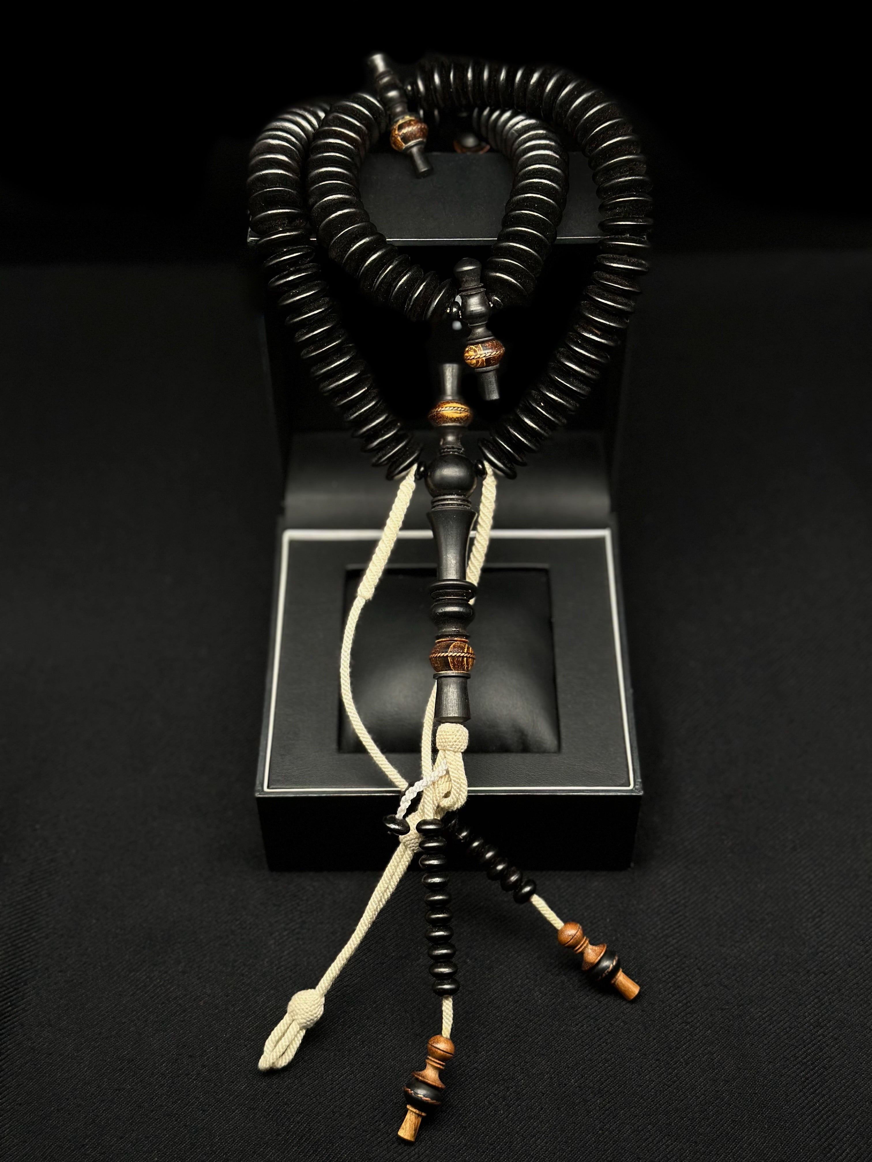 Pure Ebony x Oud Agarwood Darqawi Tasbih Rumi Model (XL)