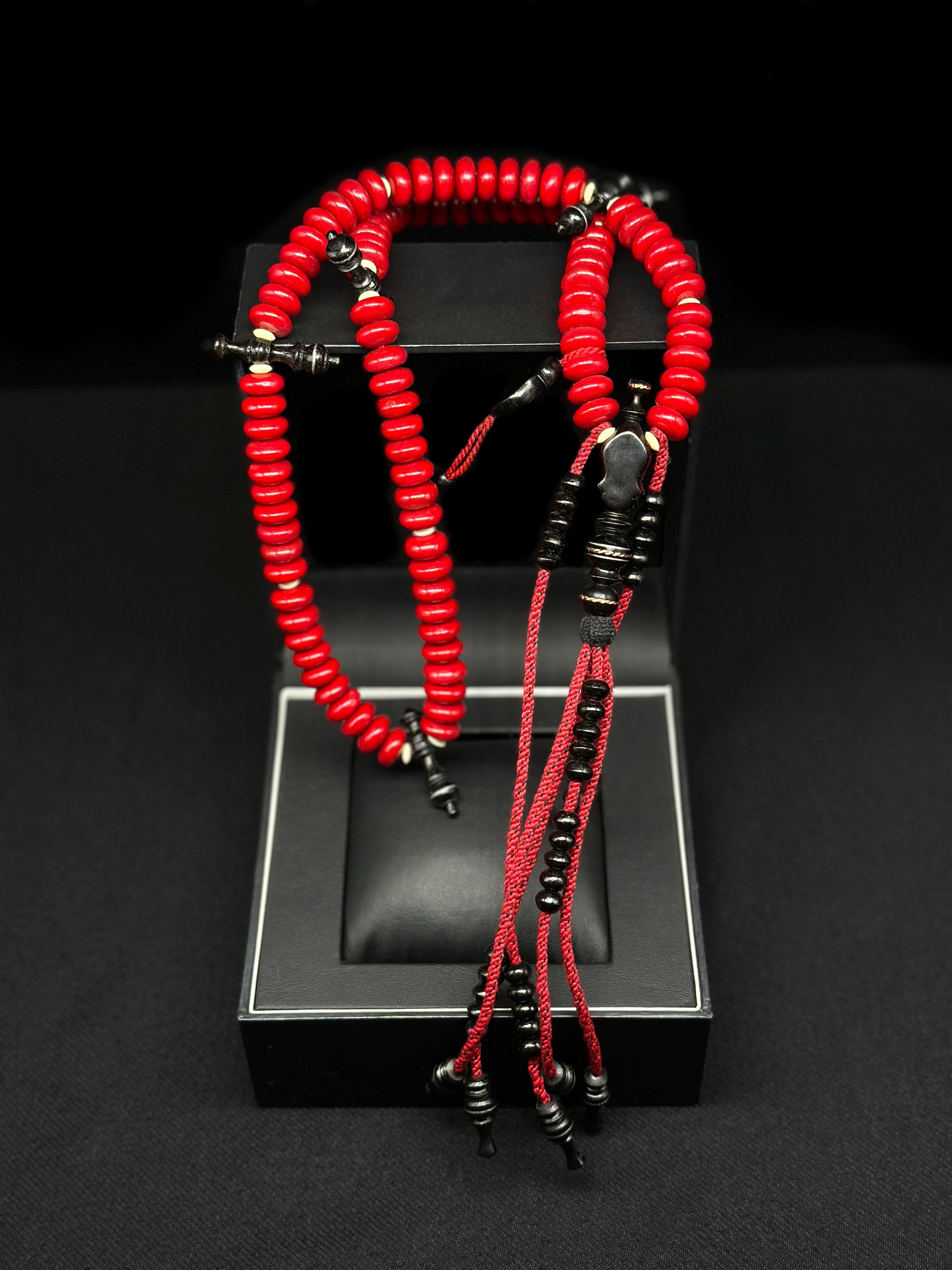Red Marjan x Ebony Custom Alif Tasbih