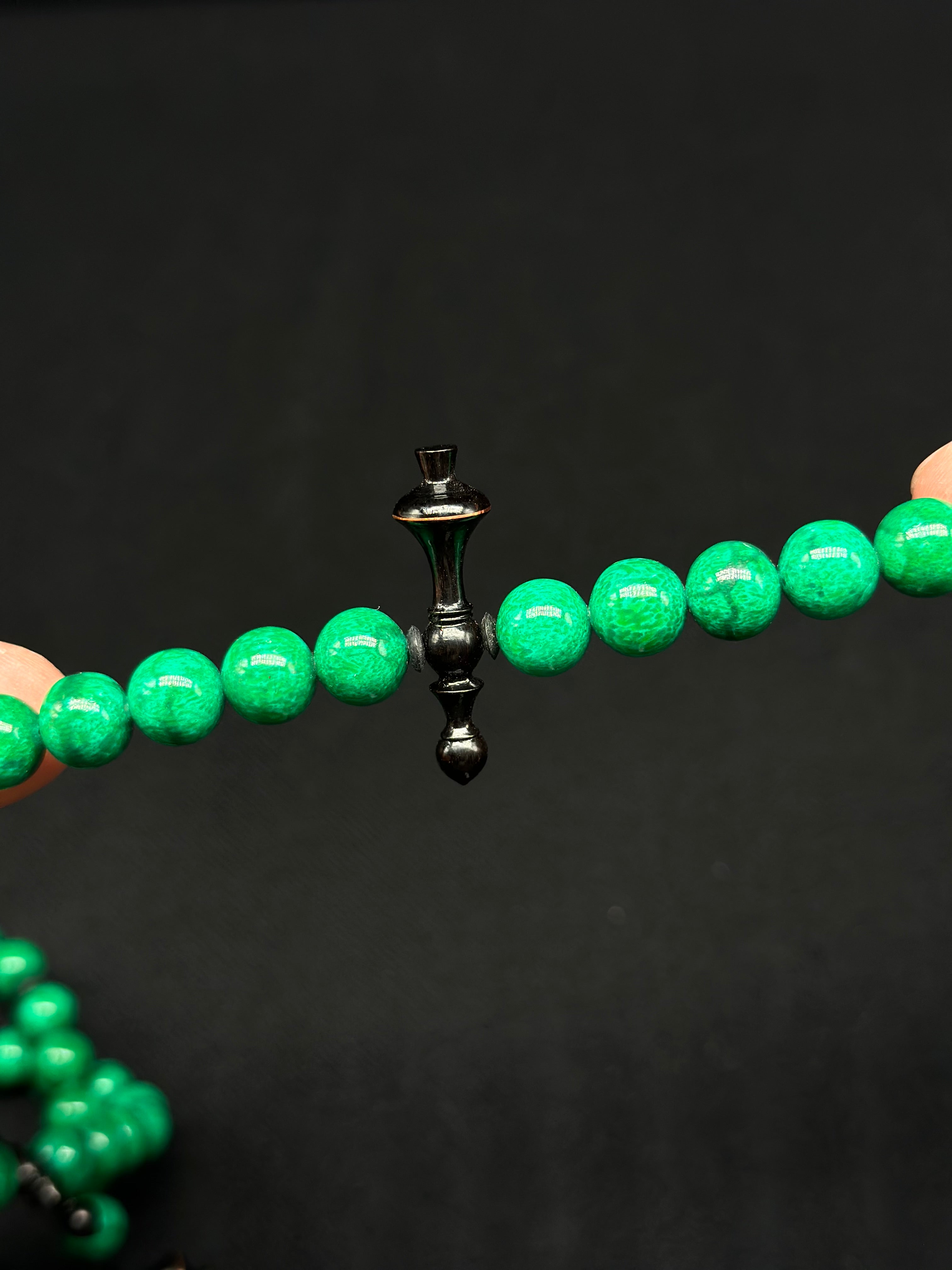 Green Marjan x Ebony Tasbih