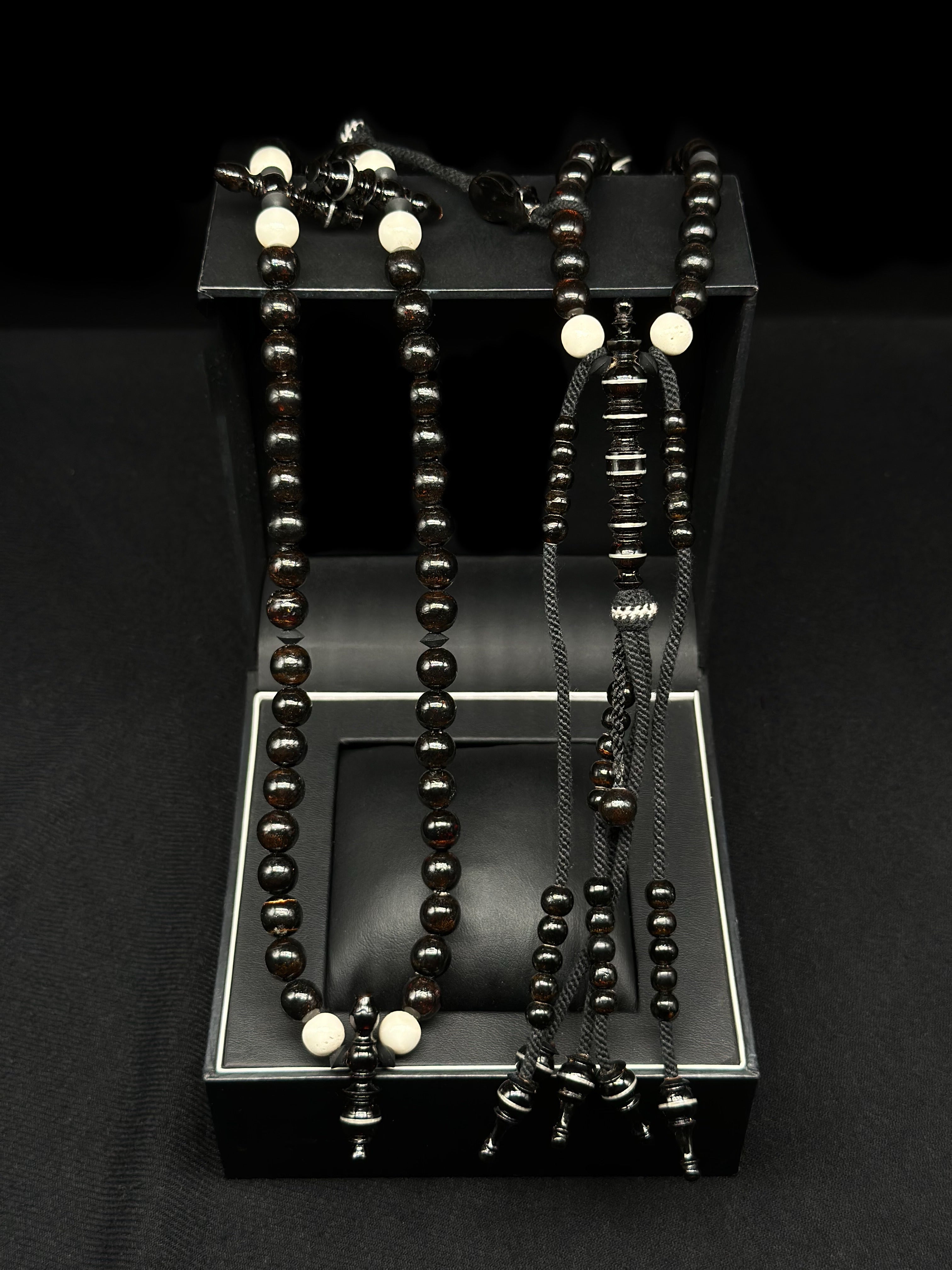 Pure Black Yusr x Cow Bone Tasbih