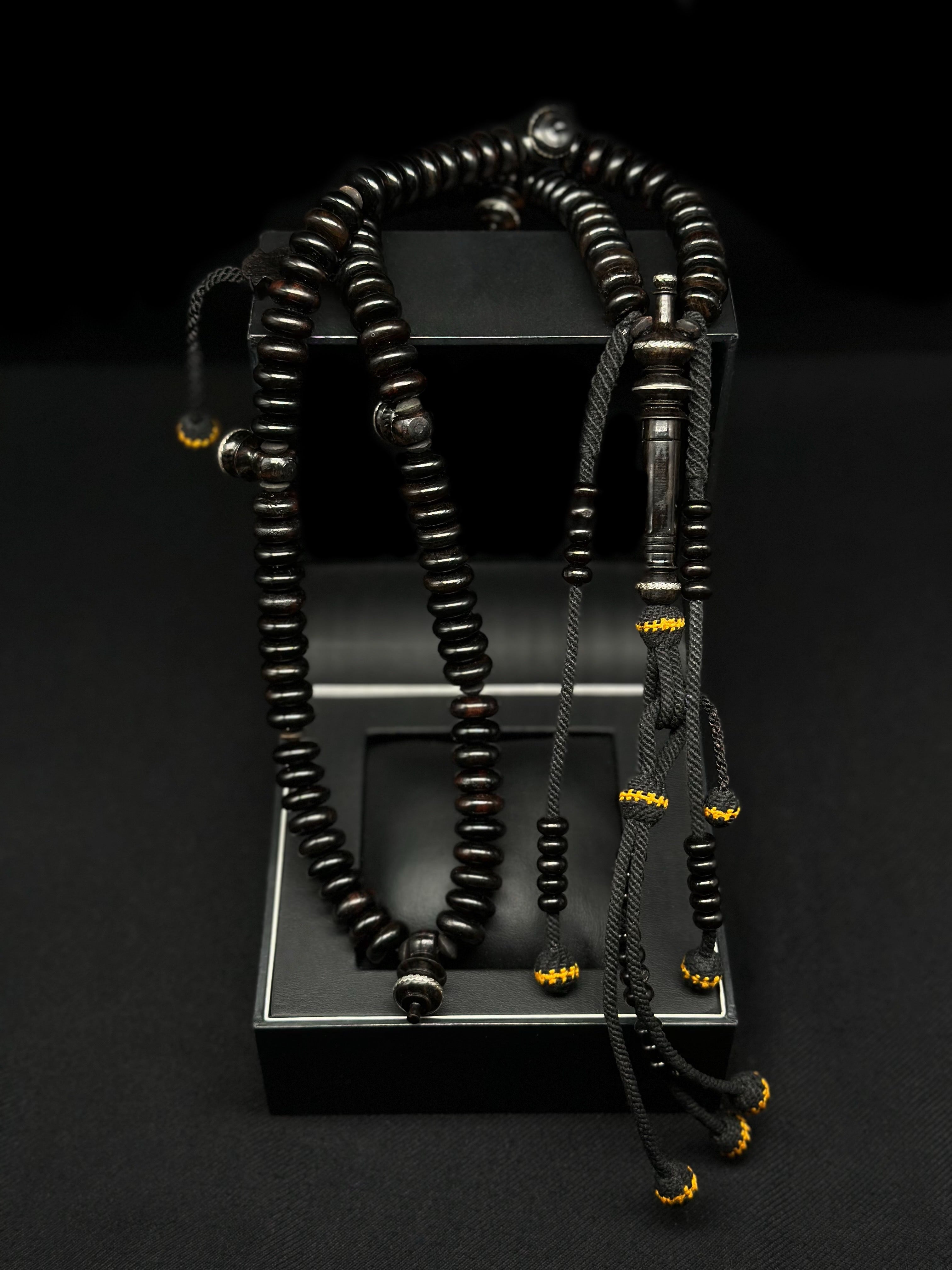 Pure Ebony Tasbih With Prophetic Sandal