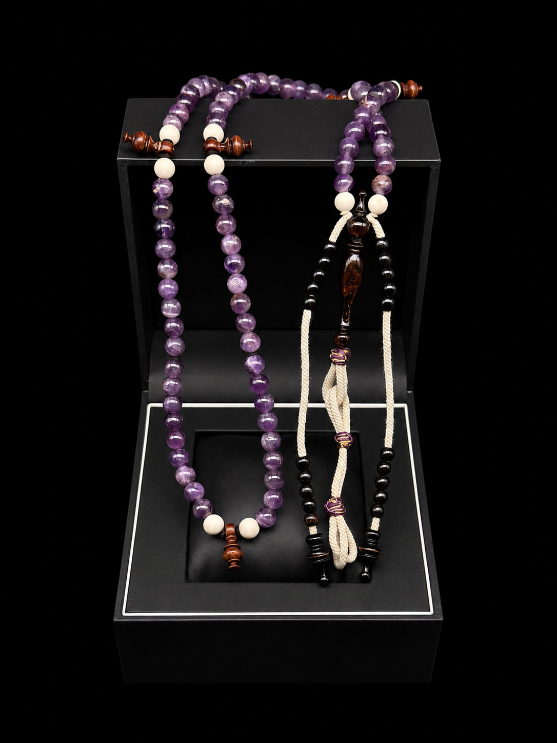 Pure Amethyst x Gold Yusr x Cow Bone Tasbih (S)
