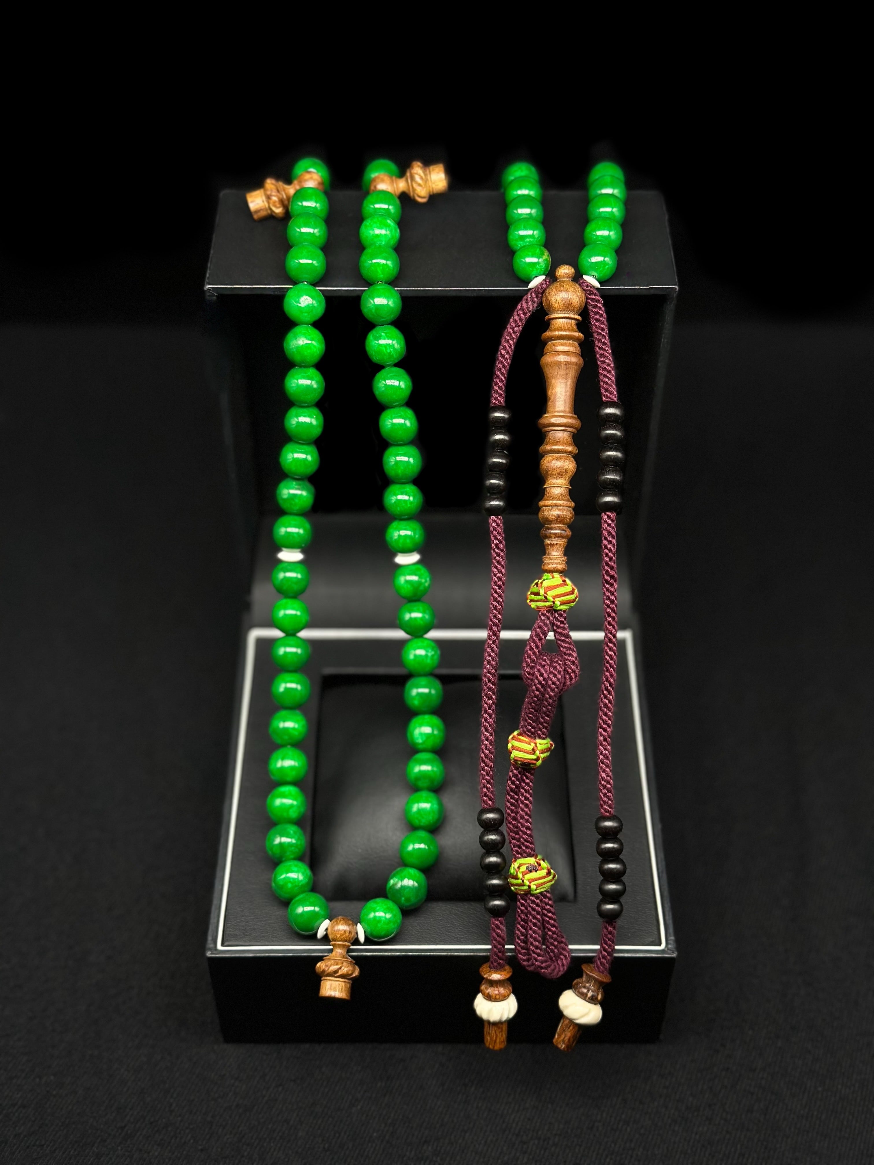 Green Marjan x Oud Agarwood Tasbih (L)