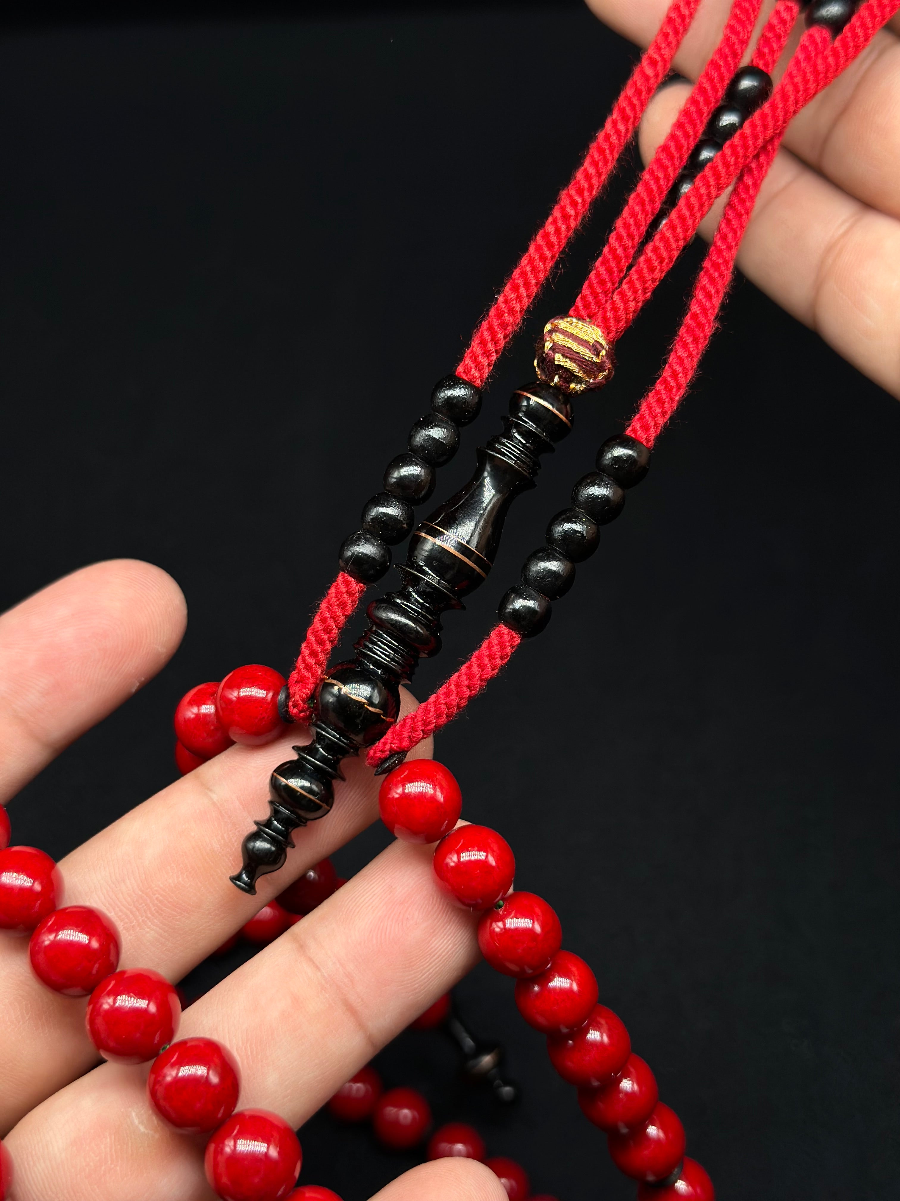 Red Marjan x Ebony Tasbih