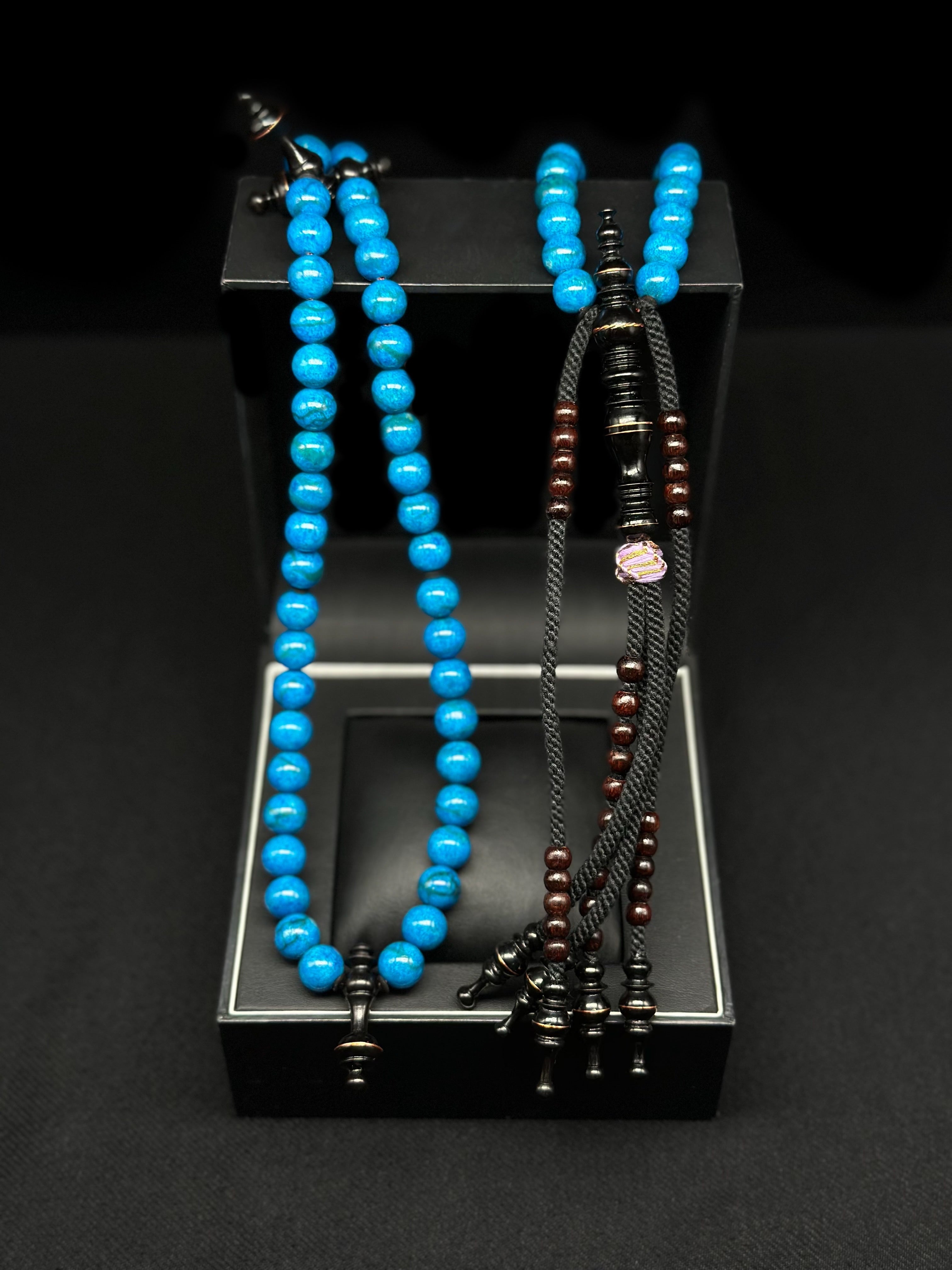 Blue Marjan x Ebony x Tamarind Tasbih