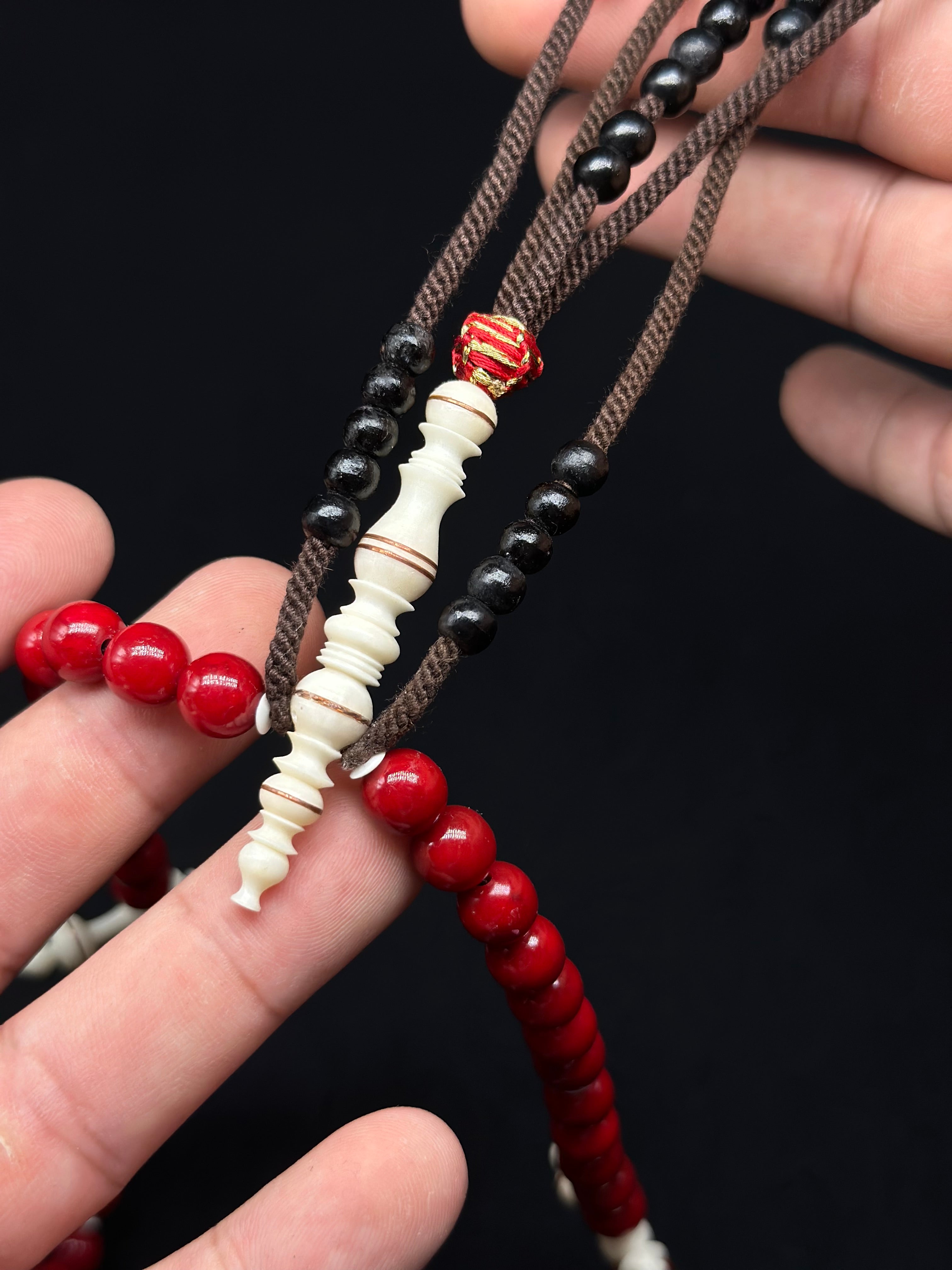Red Marjan x Cow Bone Tasbih
