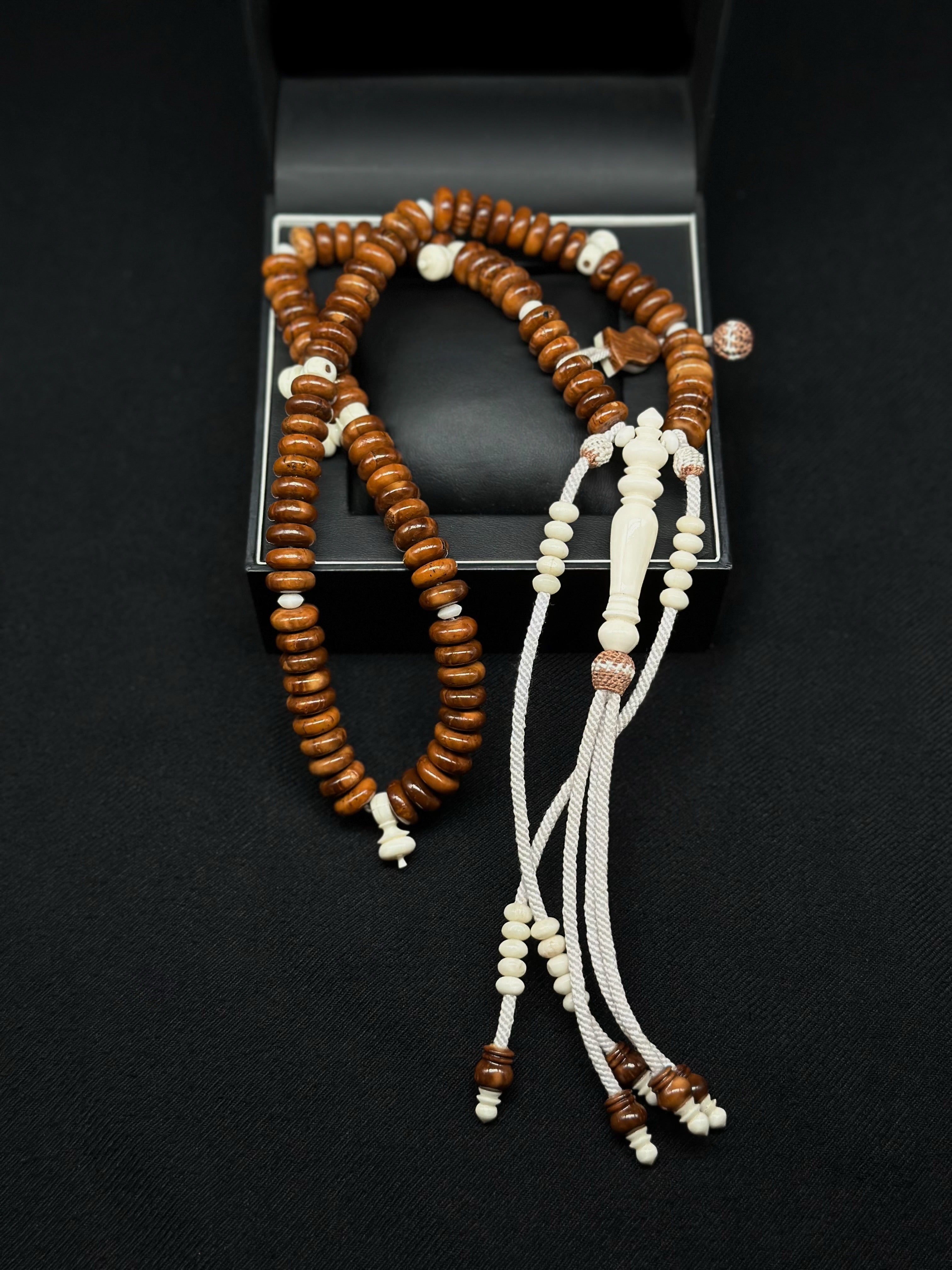Pure Kuka x Cow Bone Tasbih With 2 Tone Prophetic Sandal