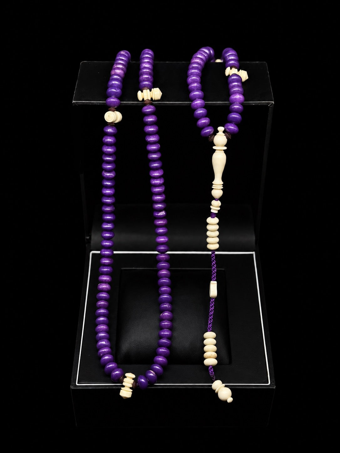 Purple Marjan x Cow Bone 200 Naqshbandi Tasbih (Adjustable)
