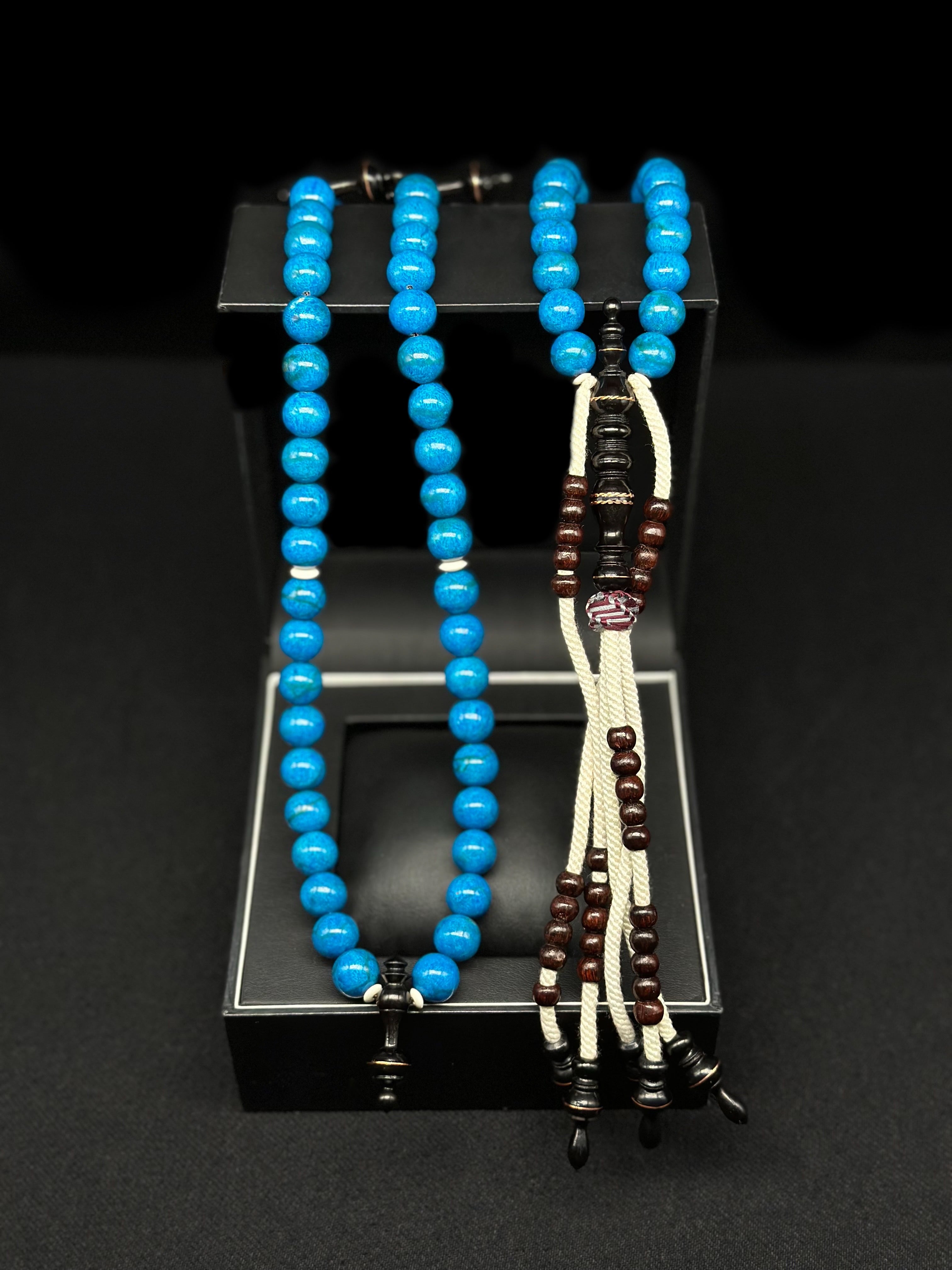 Blue Marjan x Ebony Tasbih (XL)