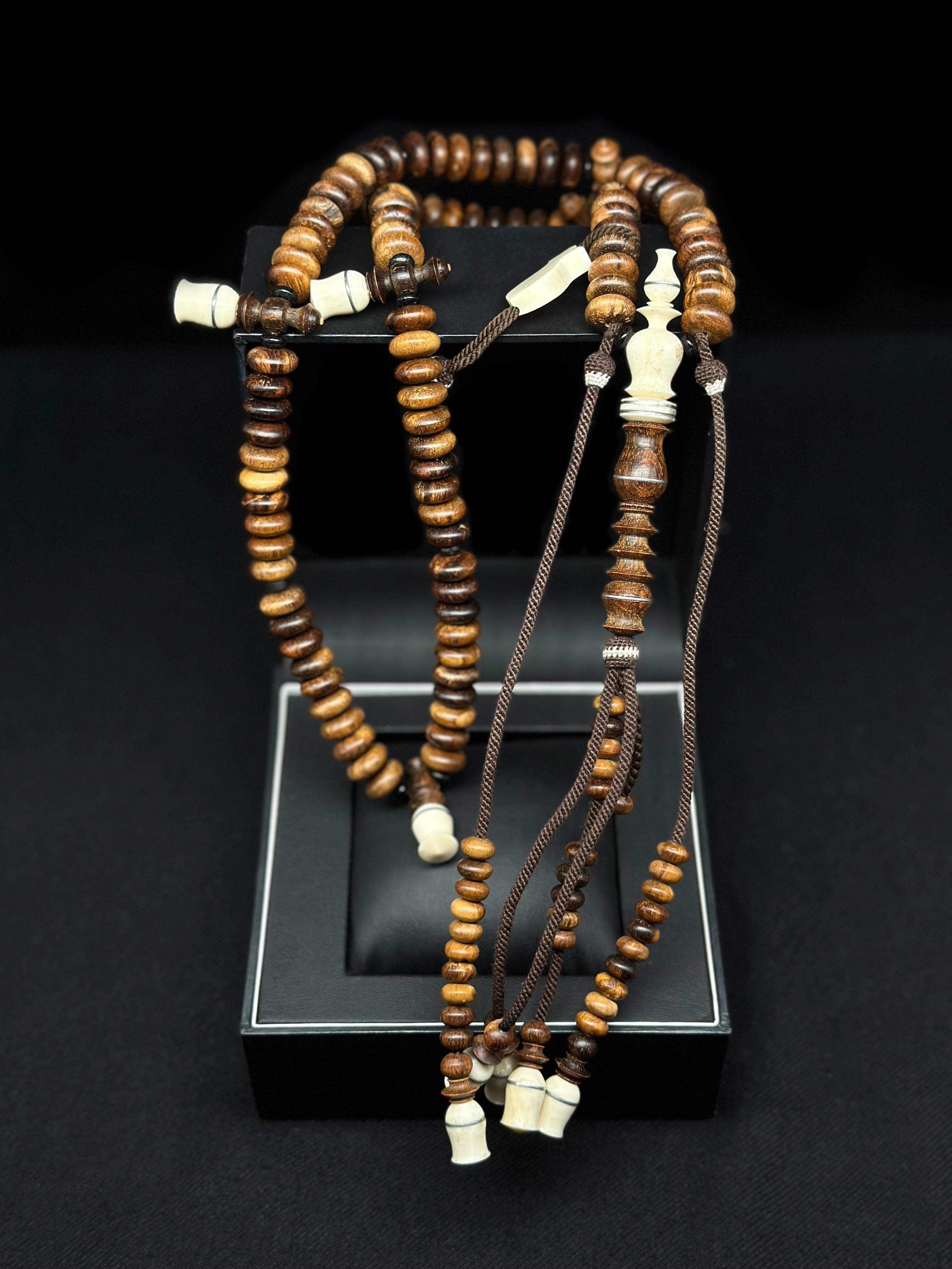 Pure Oud Agarwood x Cow Bone Tasbih With Prophetic Sandal