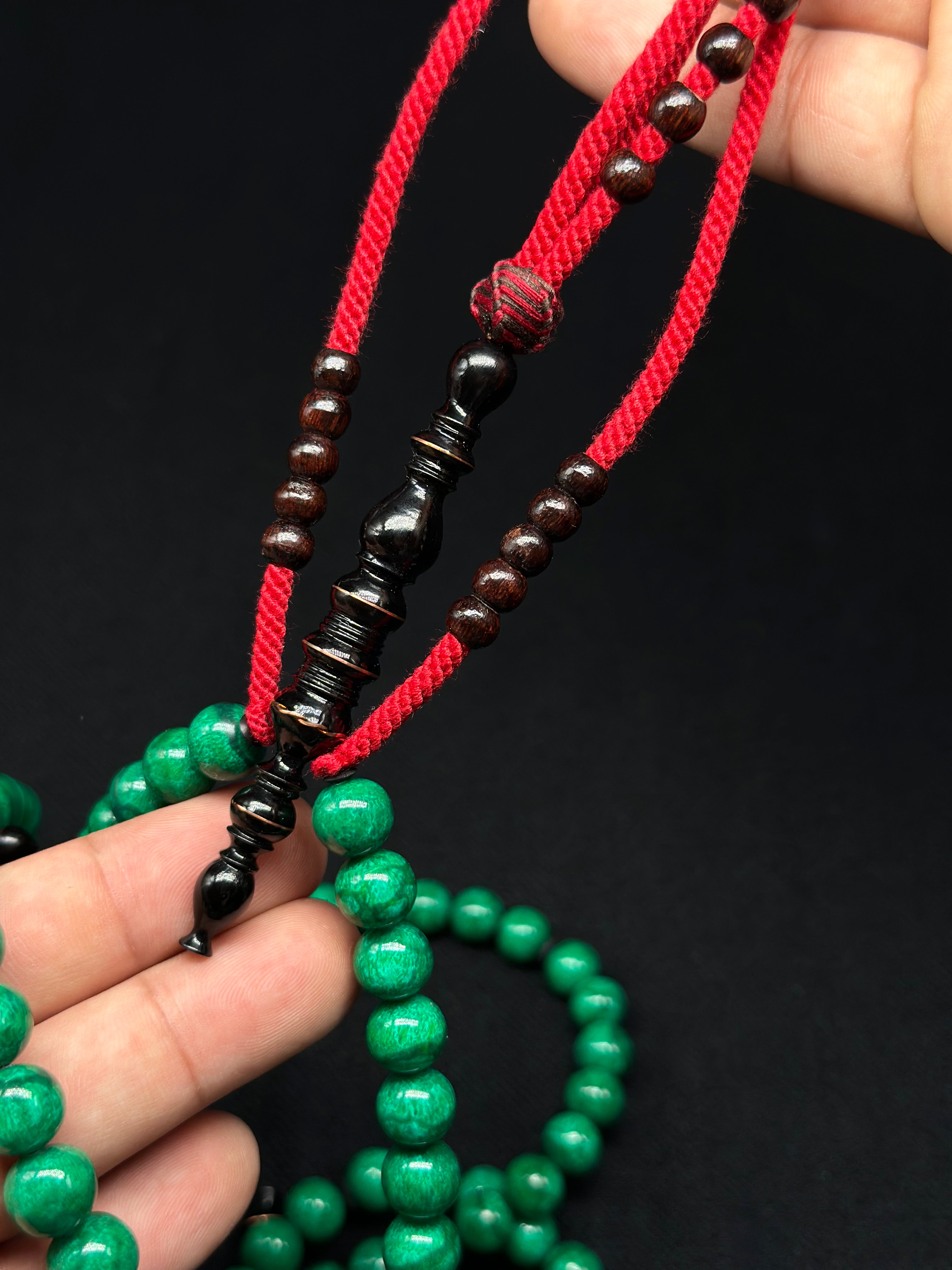 Green Marjan x Ebony Tasbih
