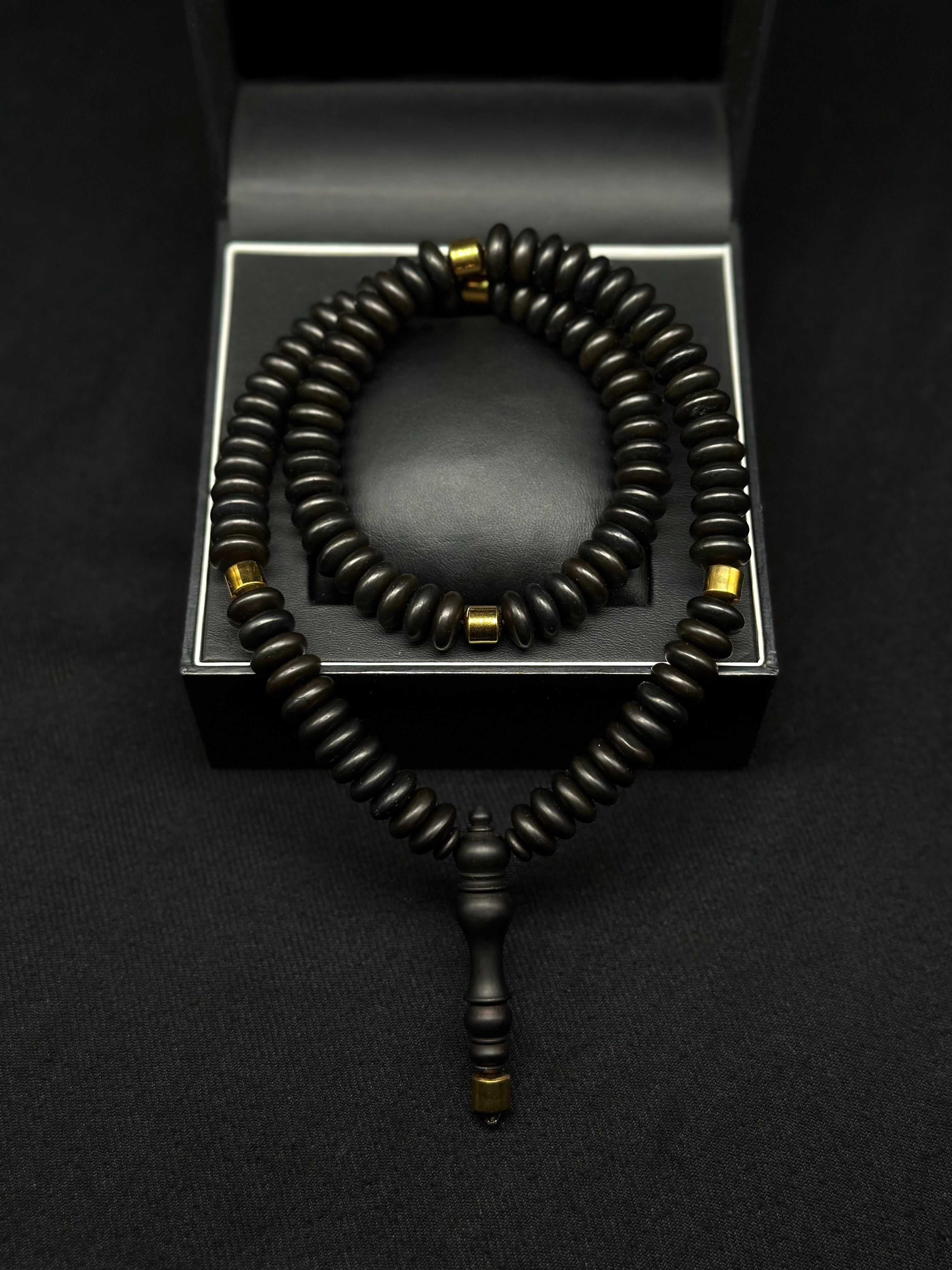 Ebony x Golden Hematite Tasbih