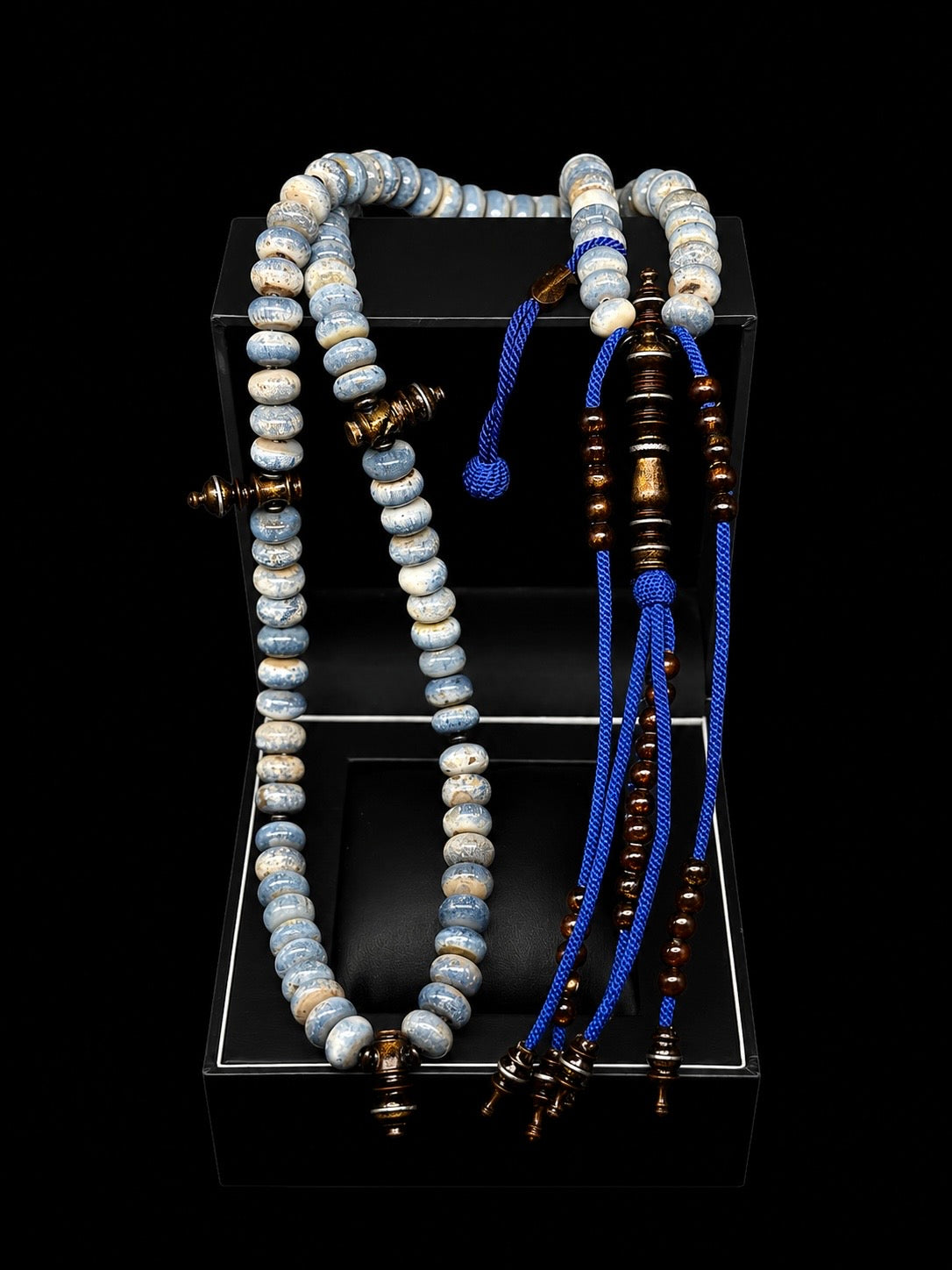 Blue Marjan x Gold Yusr Tasbih
