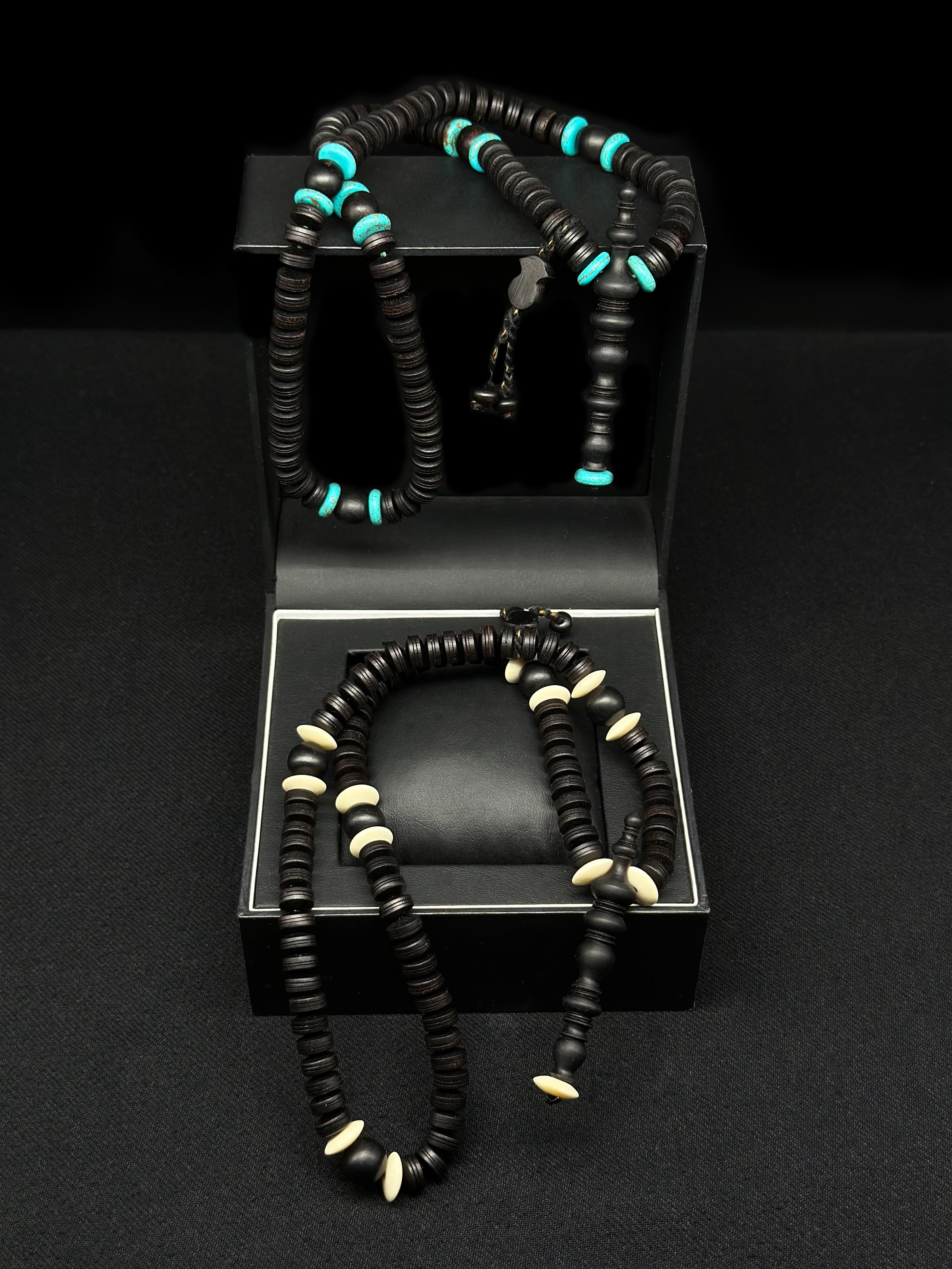 Ebony x Fairouz + Ebony x Camel Bone Pocket Sized Tasbihs 2 in 1 (S)