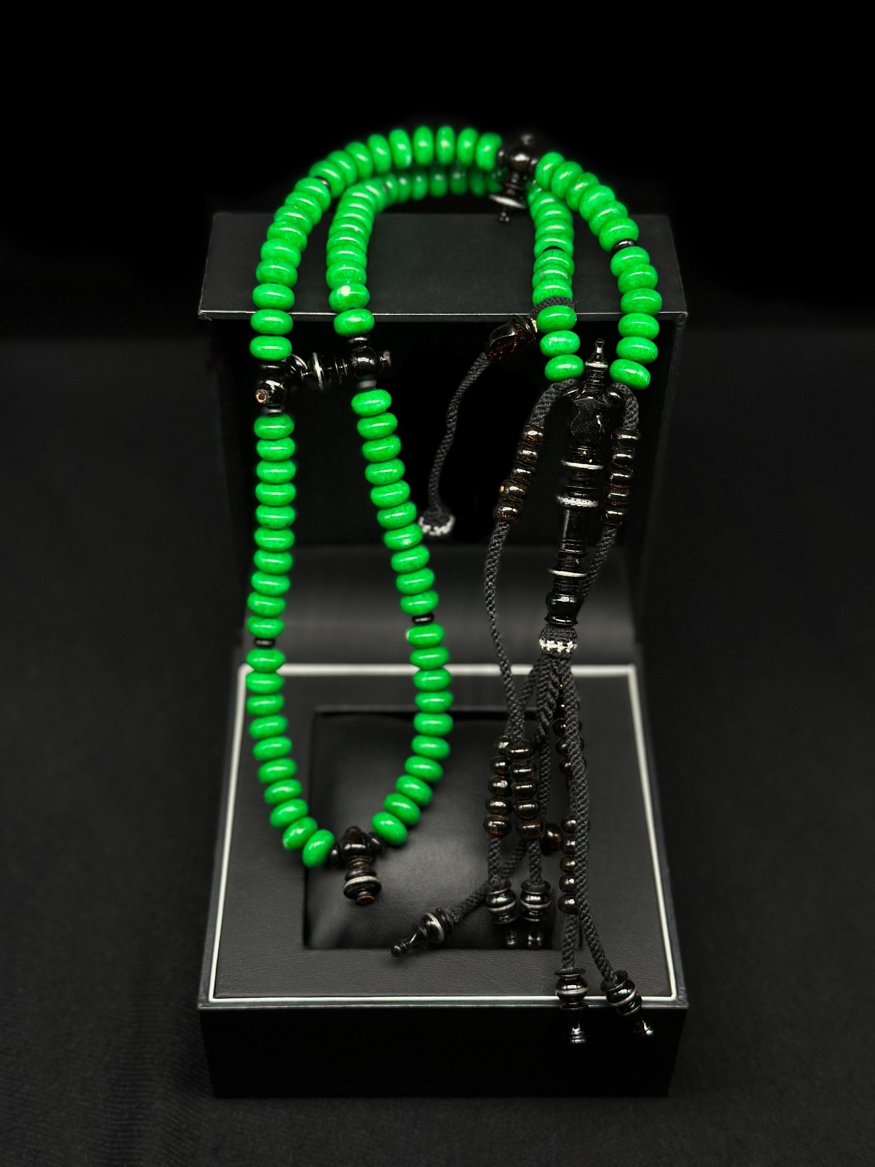 Green Marjan x Black Yusr Tasbih