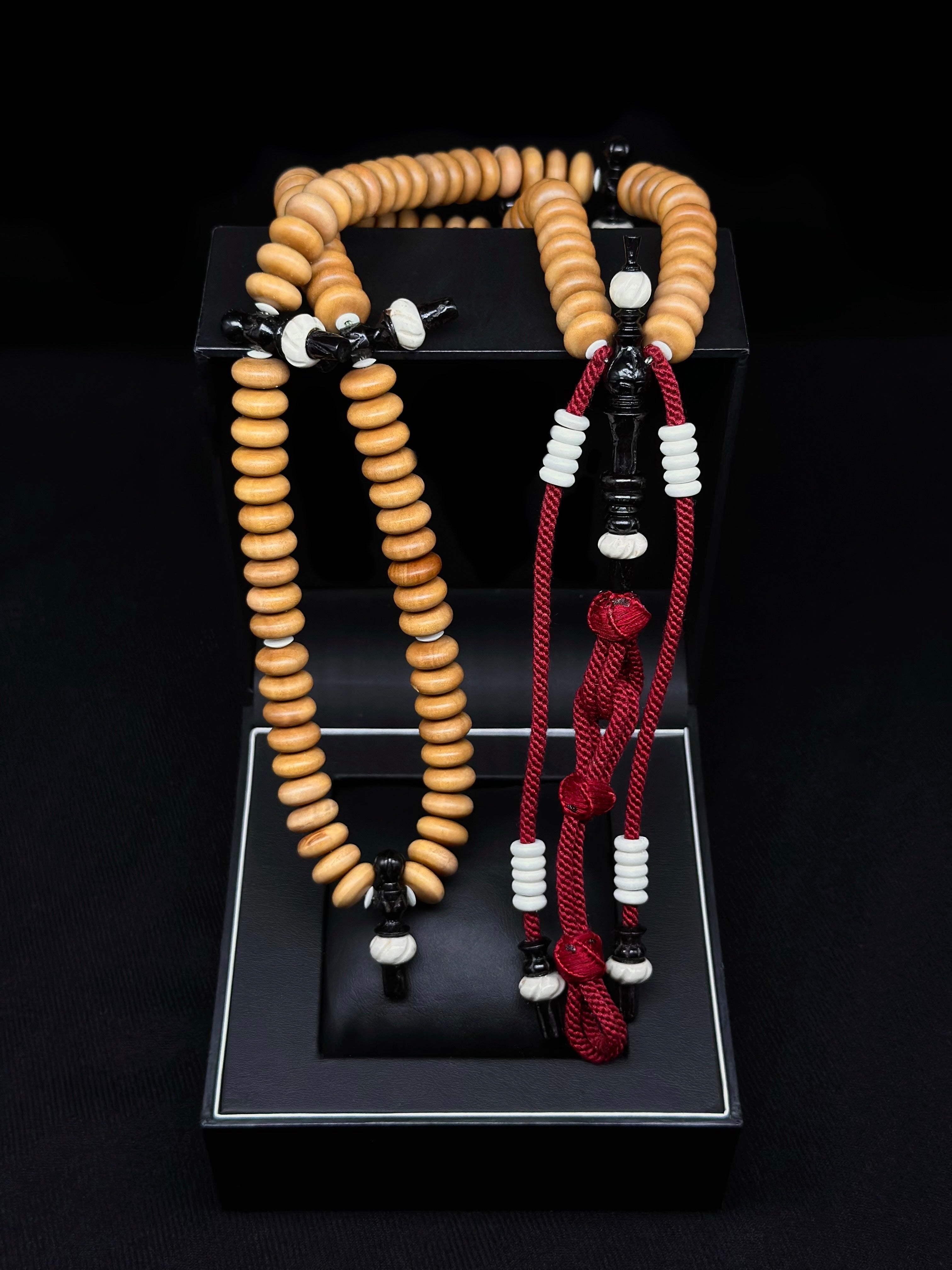 Grade A Pure Sandalwood x Ebony Tasbih Rumi Model (Fragrant)