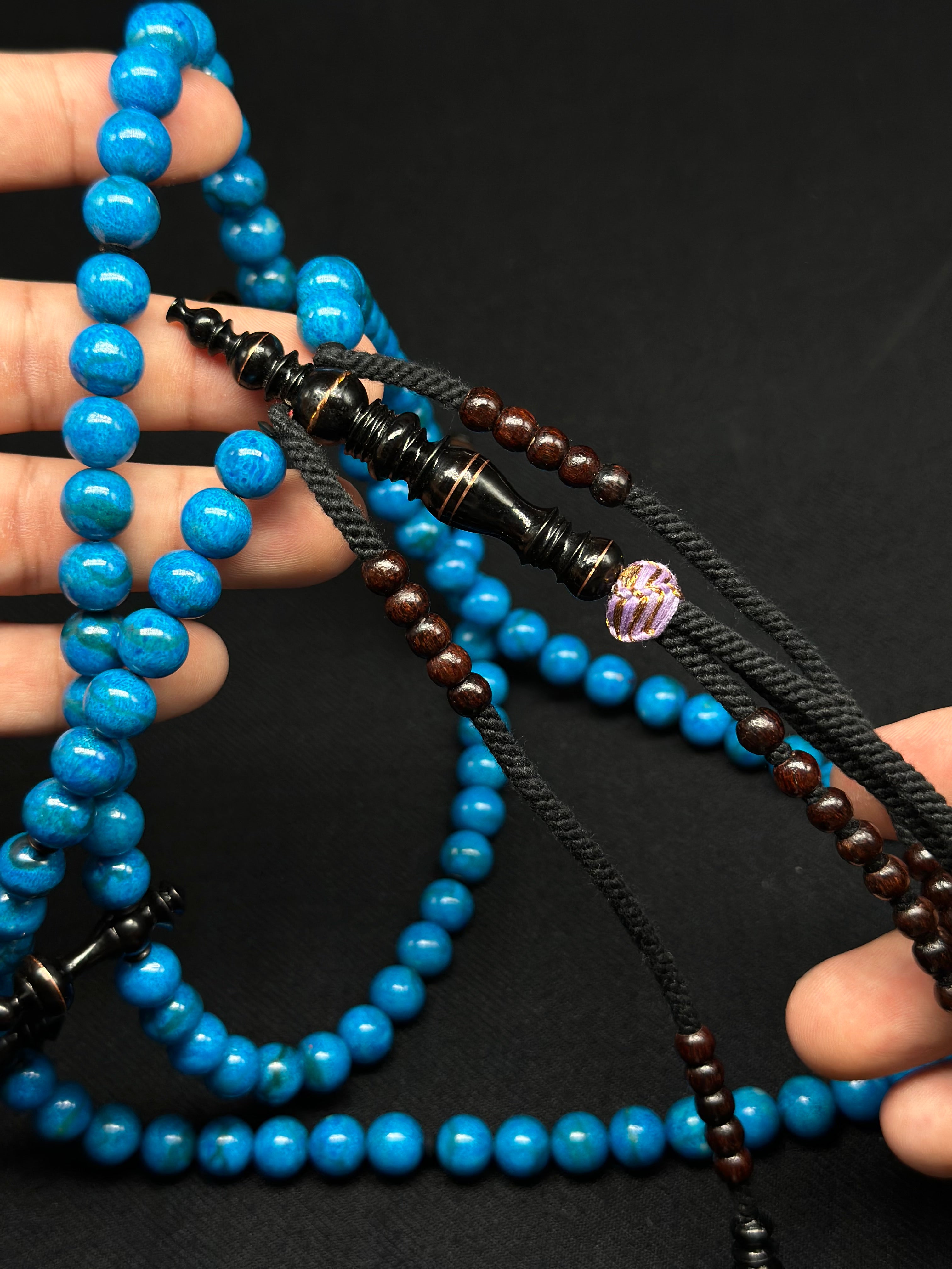 Blue Marjan x Ebony x Tamarind Tasbih