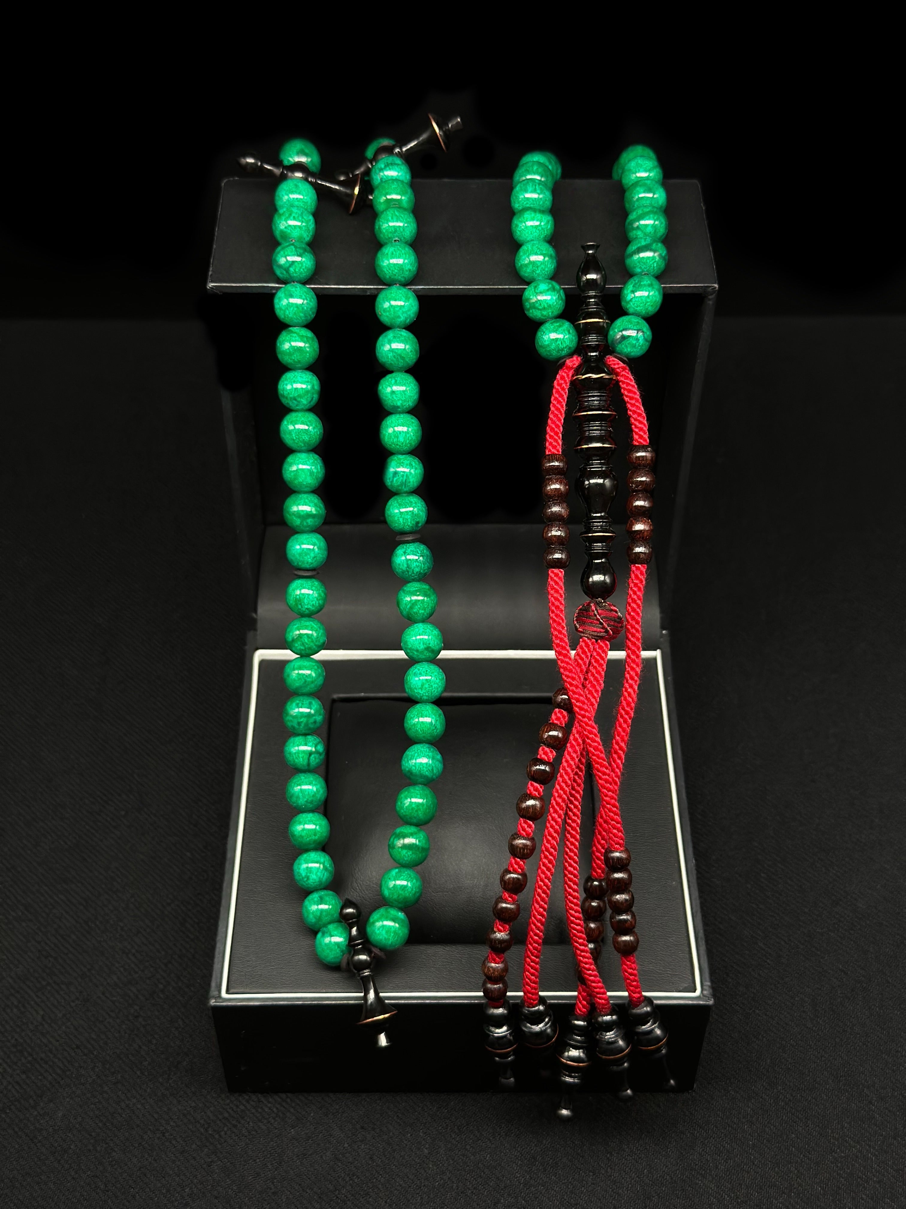 Green Marjan x Ebony Tasbih