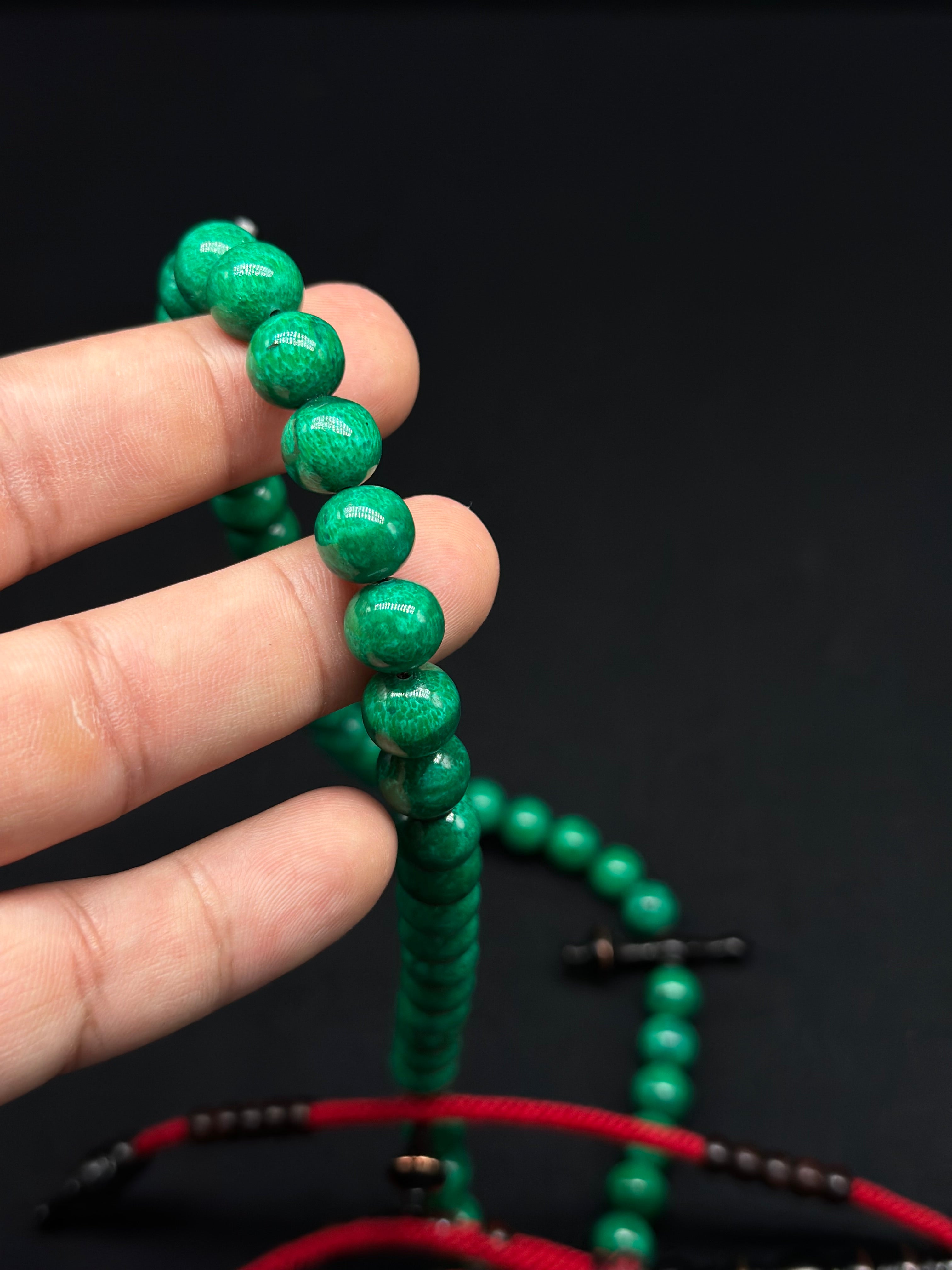 Green Marjan x Ebony Tasbih