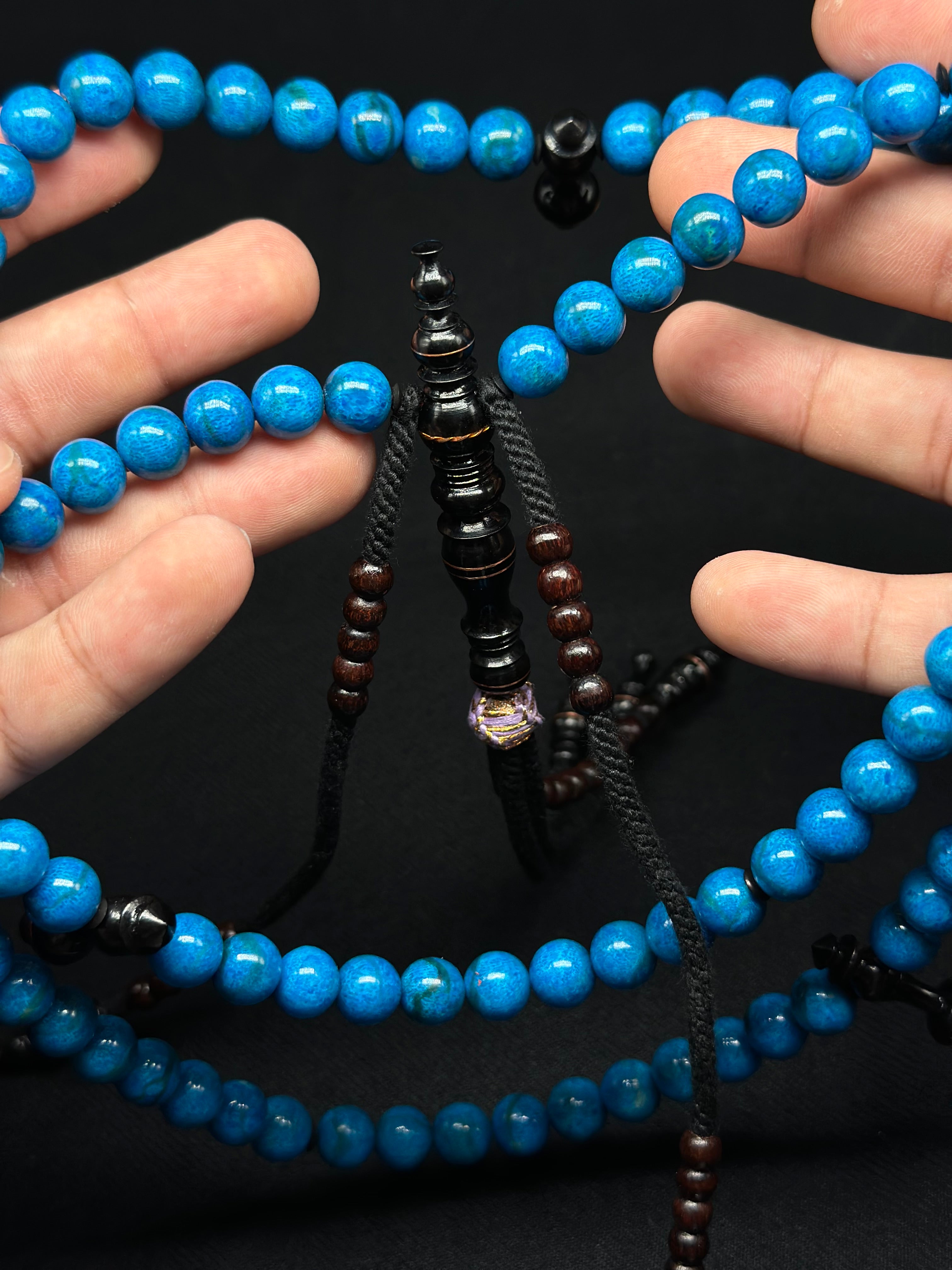 Blue Marjan x Ebony x Tamarind Tasbih