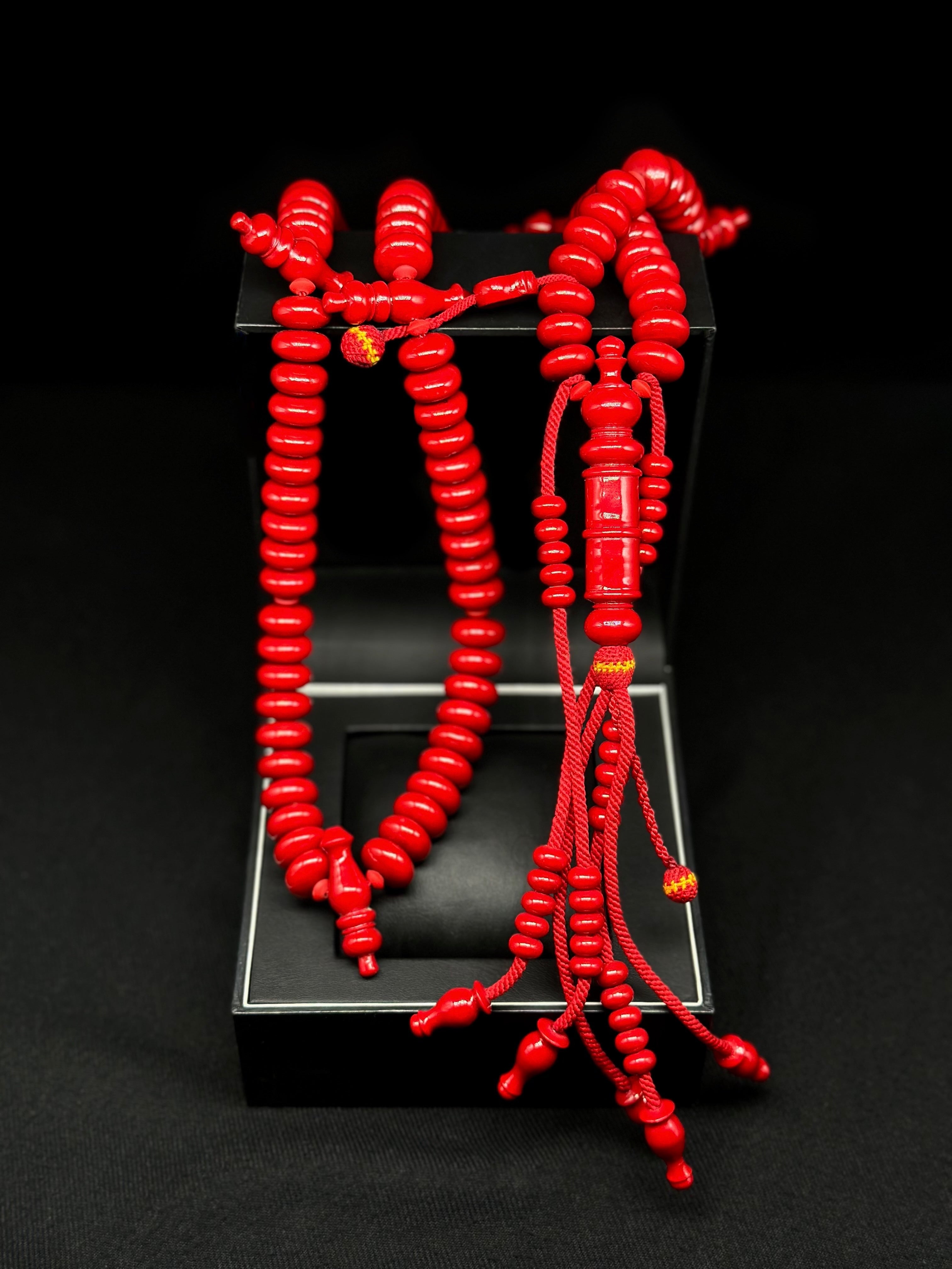 Pure Red Marjan Tasbih