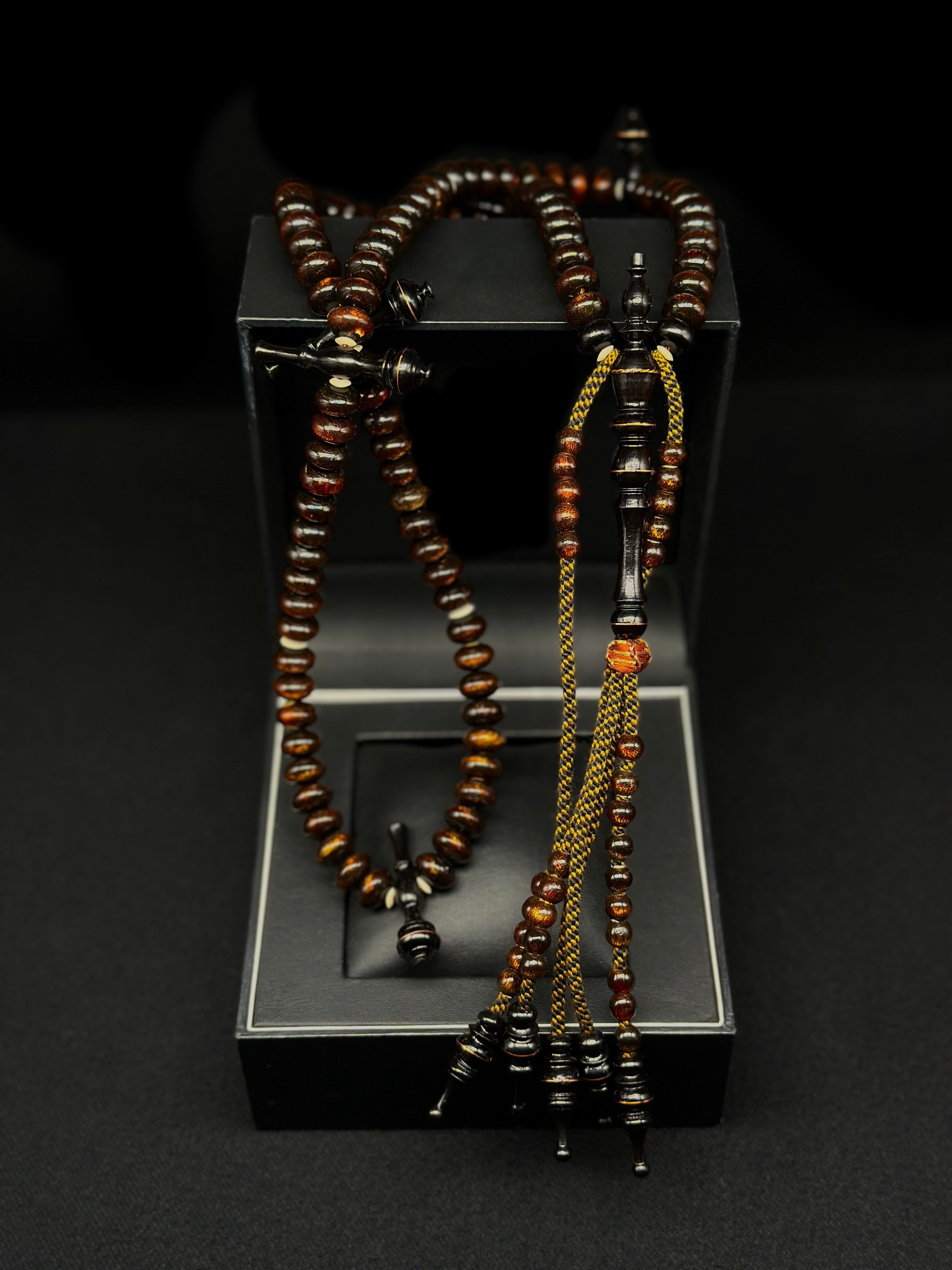 Gold Yusr x Ebony Tasbih Prayer Beads (Large)