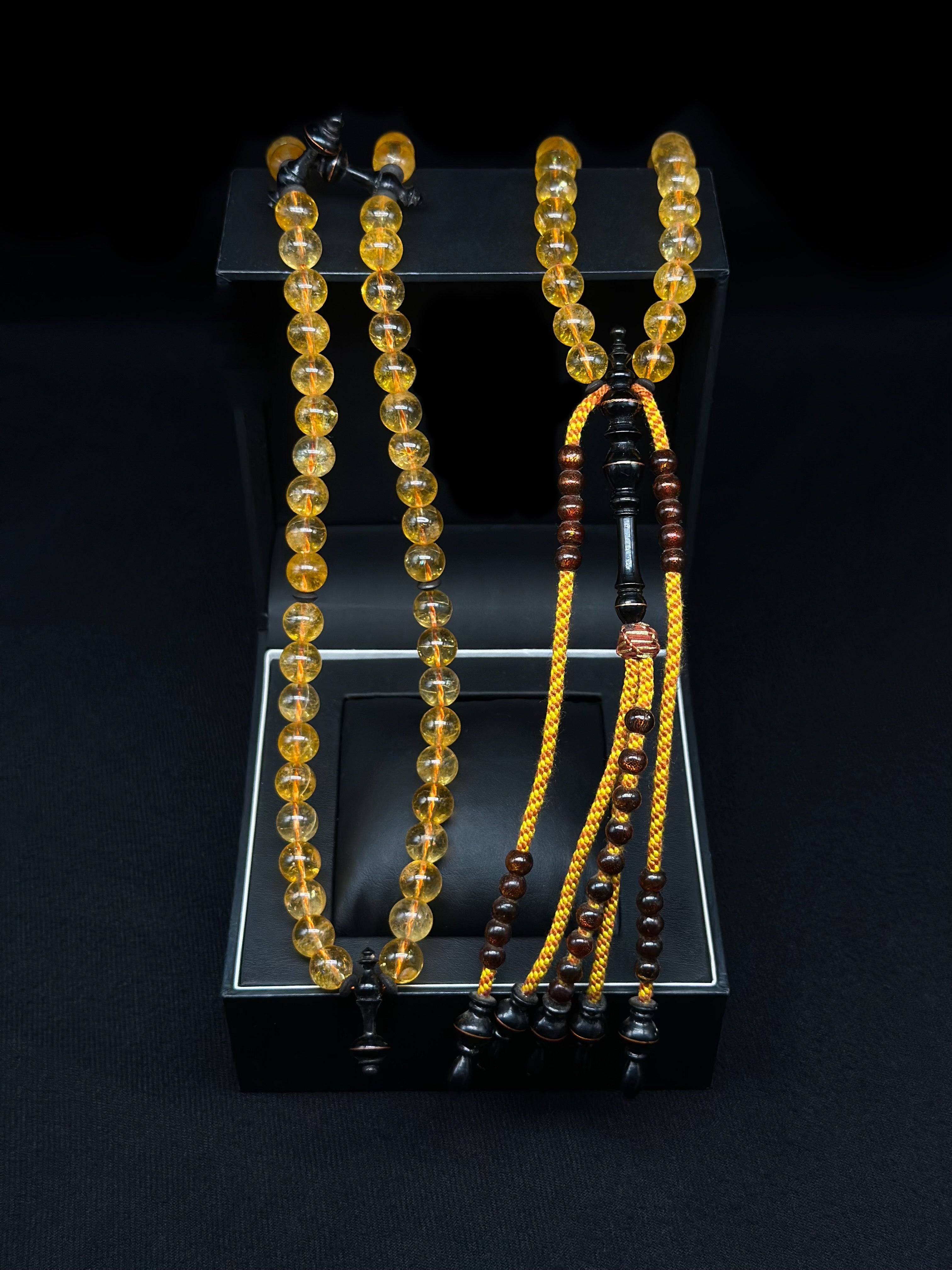 Citrine x Ebony x Gold Yusr Tasbih (L)