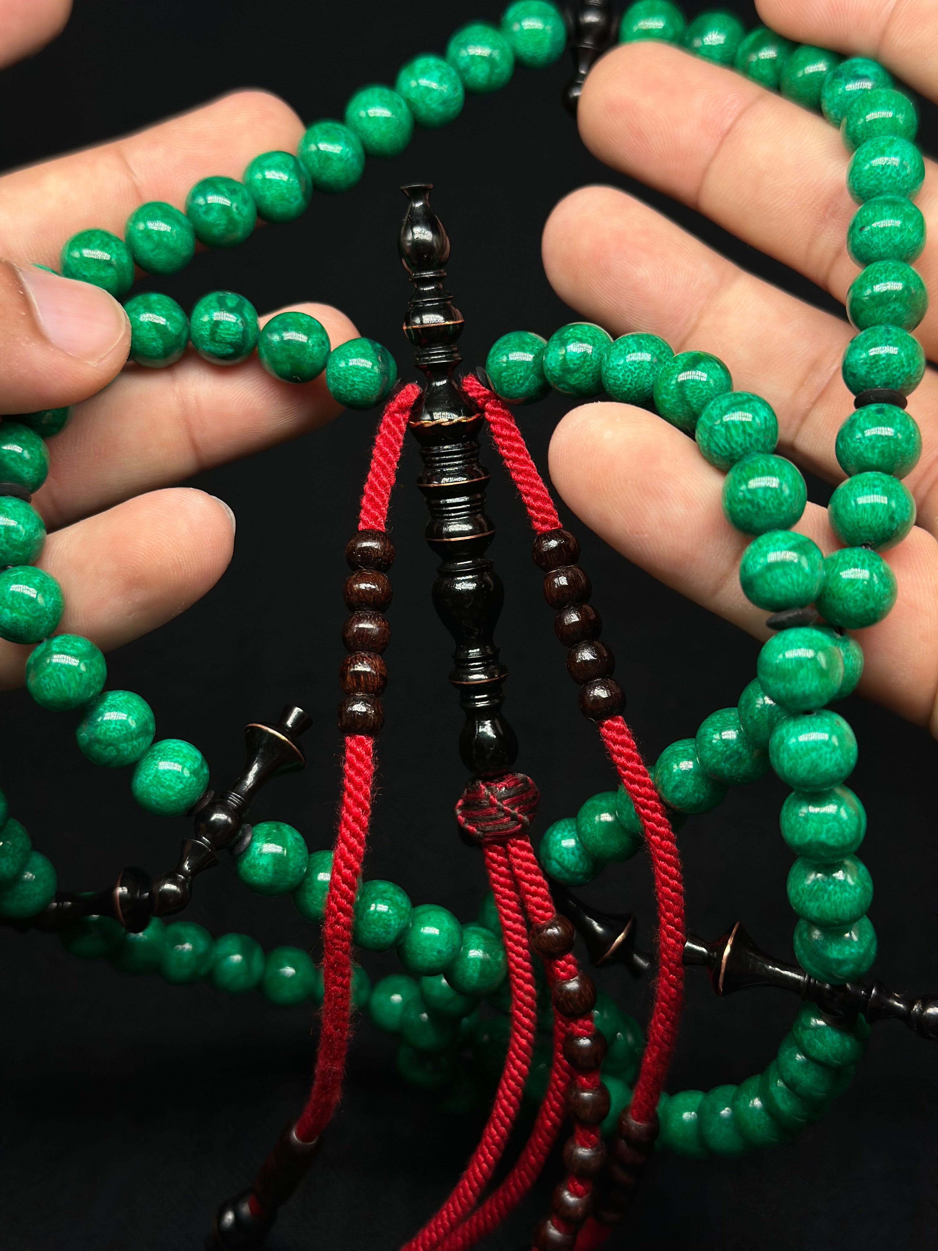 Green Marjan x Ebony Tasbih