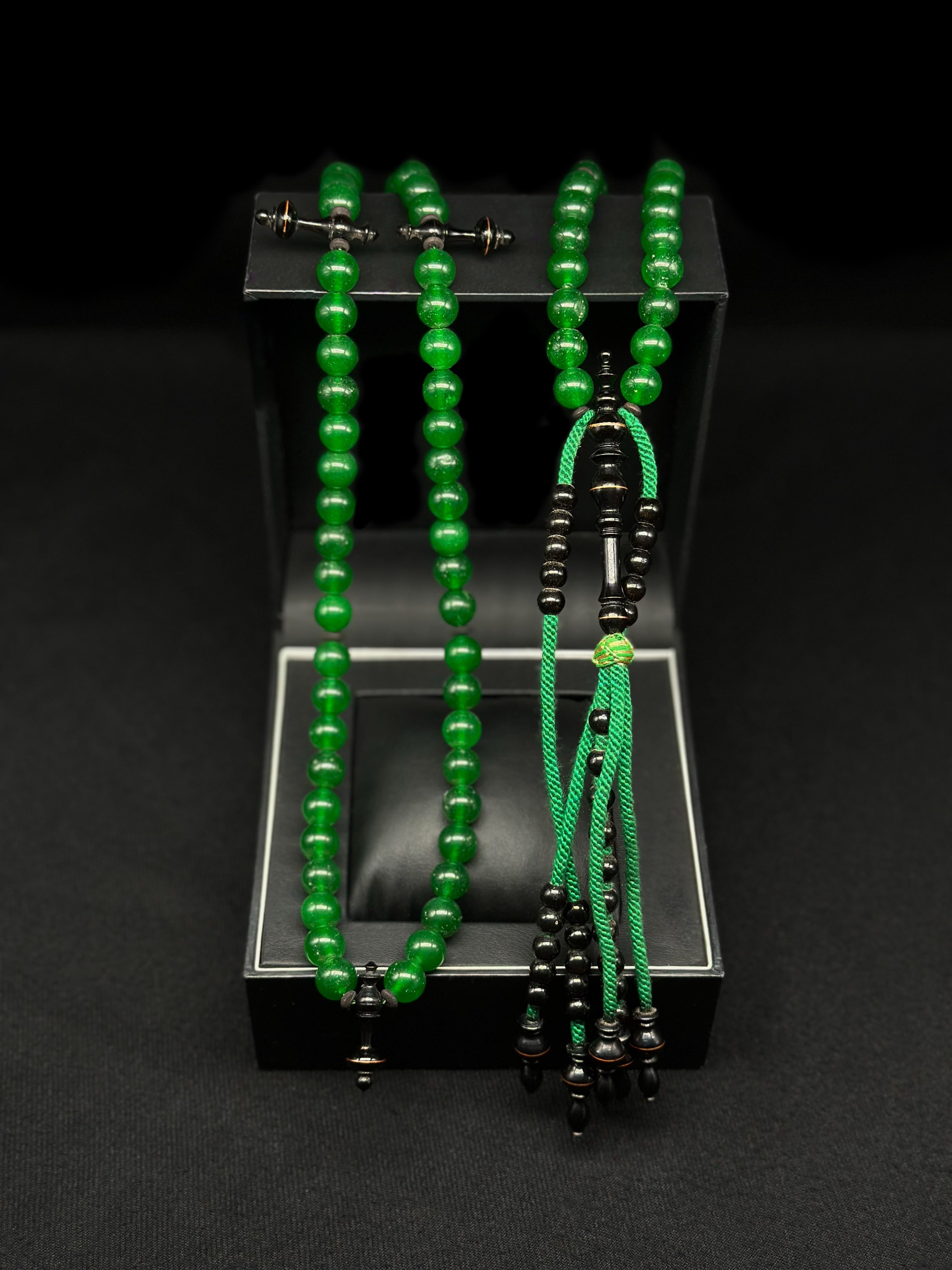 Green Jade x Ebony Tasbih (L)