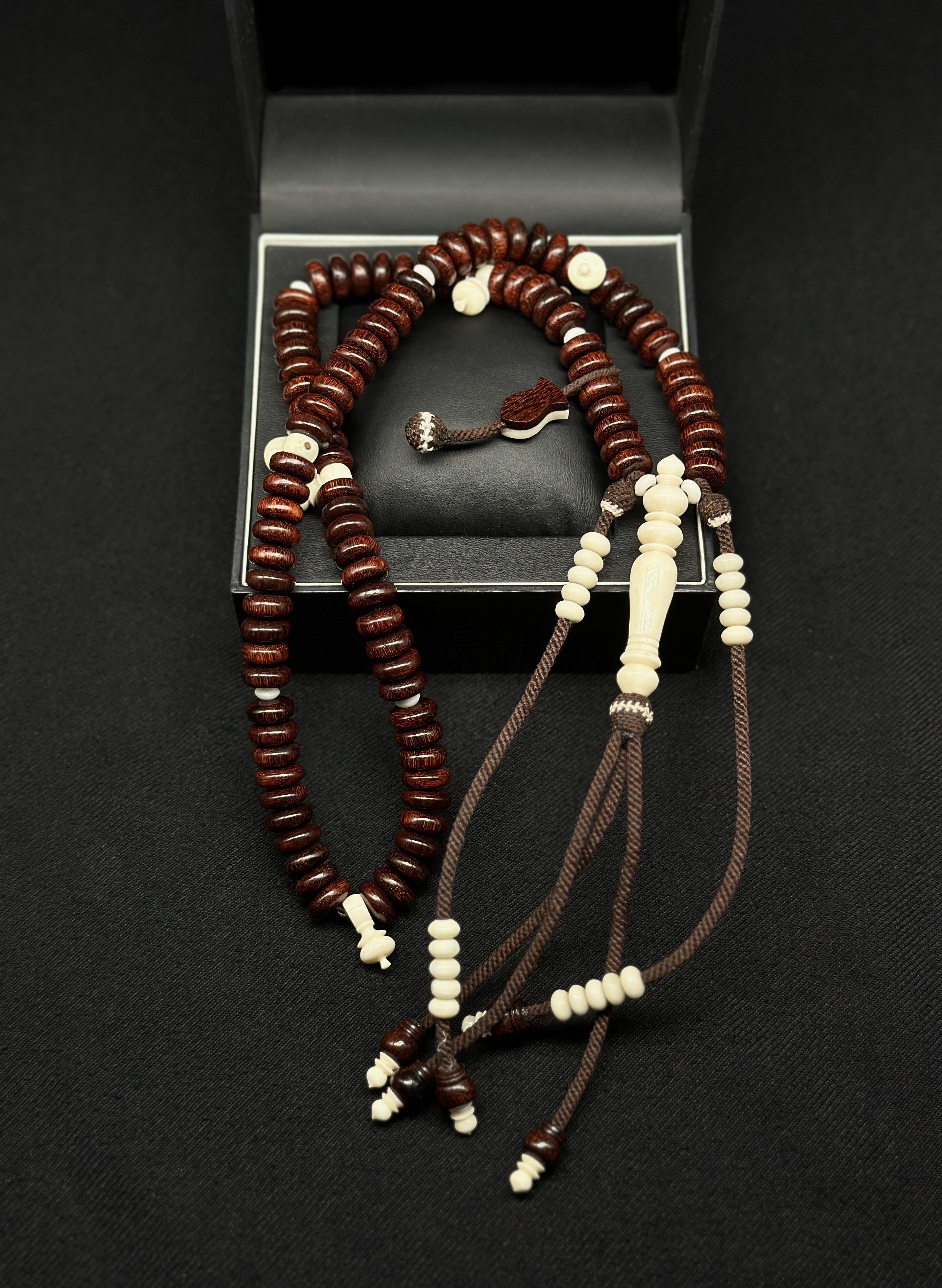 Pure Tamarind Tasbih x Cow Bone Tasbih With 2 Tone Prophetic Sandal