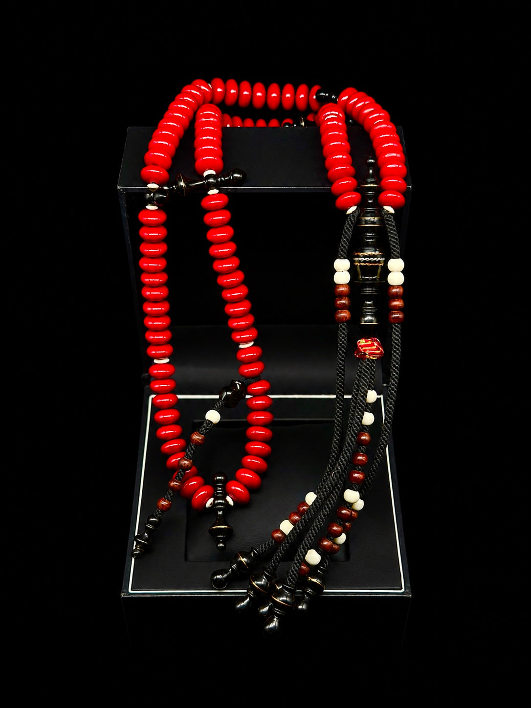 Red Marjan x Ebony x Bone x Tamarind Tasbih