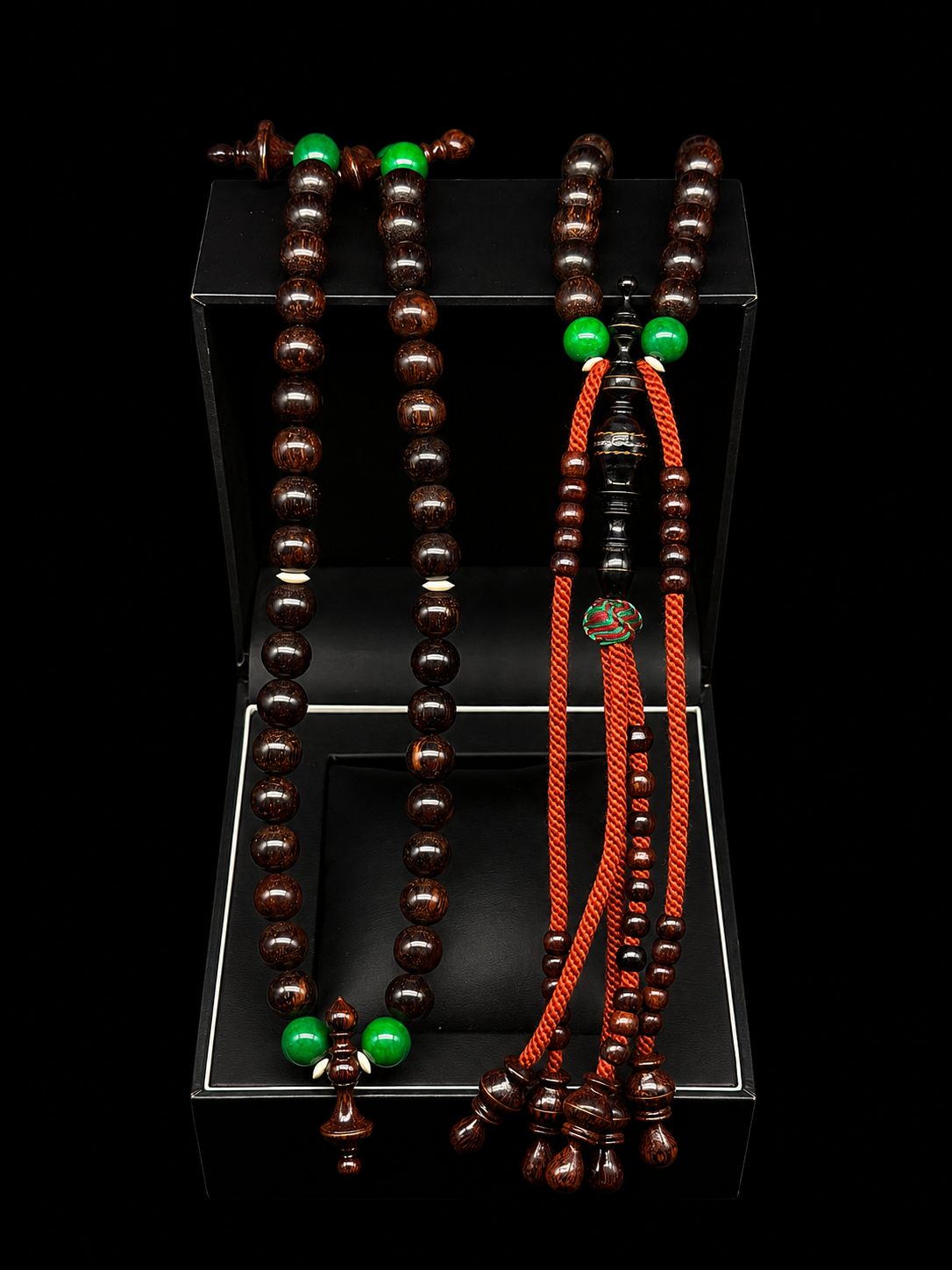 Tamarind x Ebony x Green Marjan Tasbih