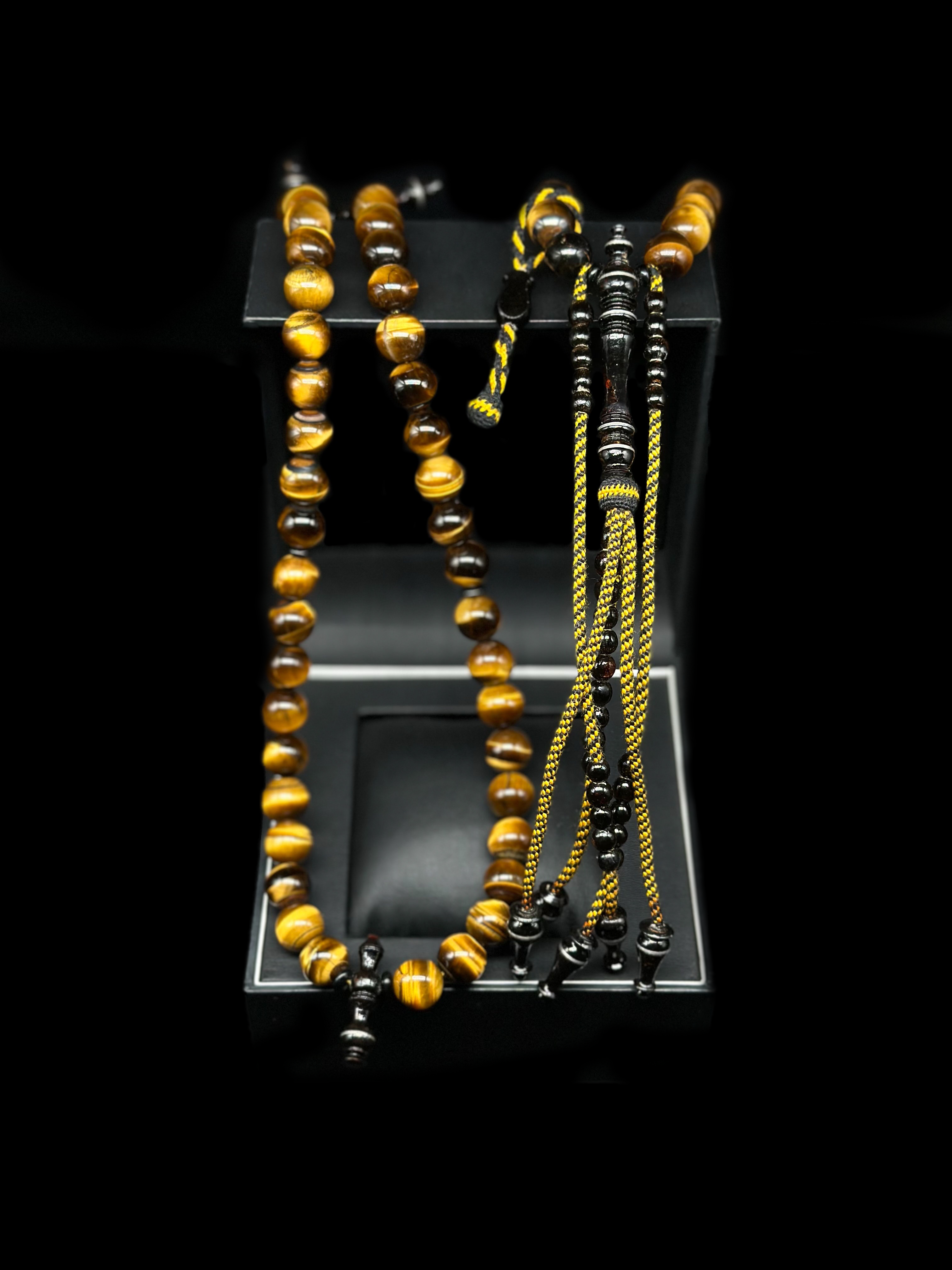 Tiger Eye x Black Yusr Tasbih (XL)