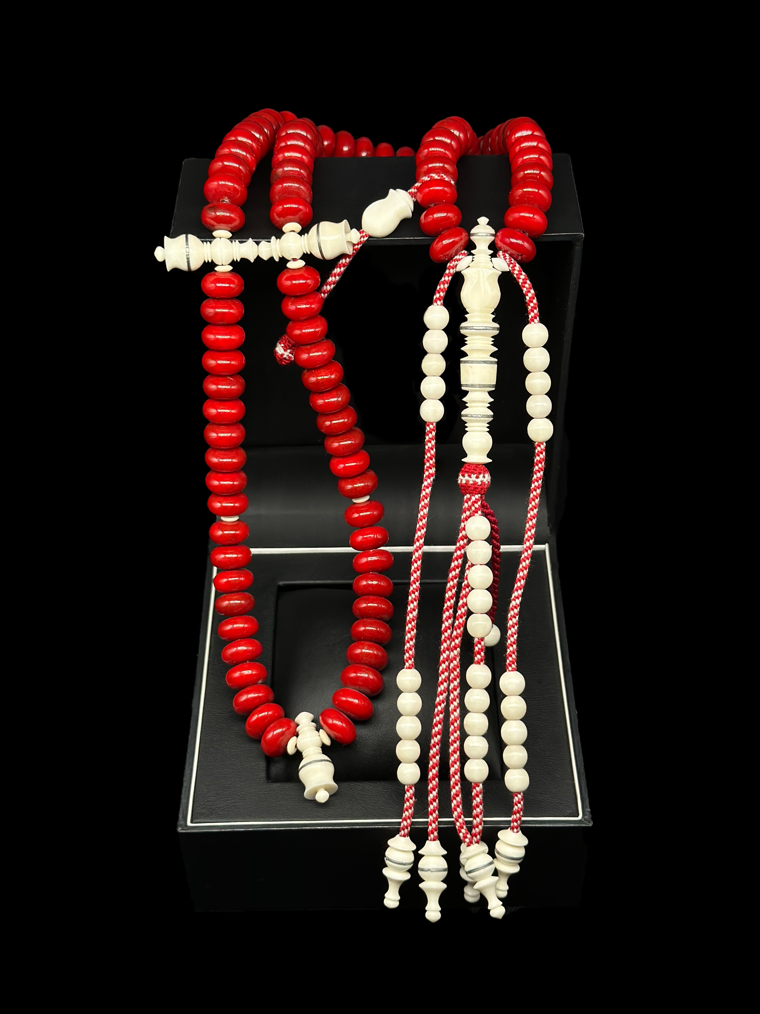 Red Marjan x Cow Bone Tasbih