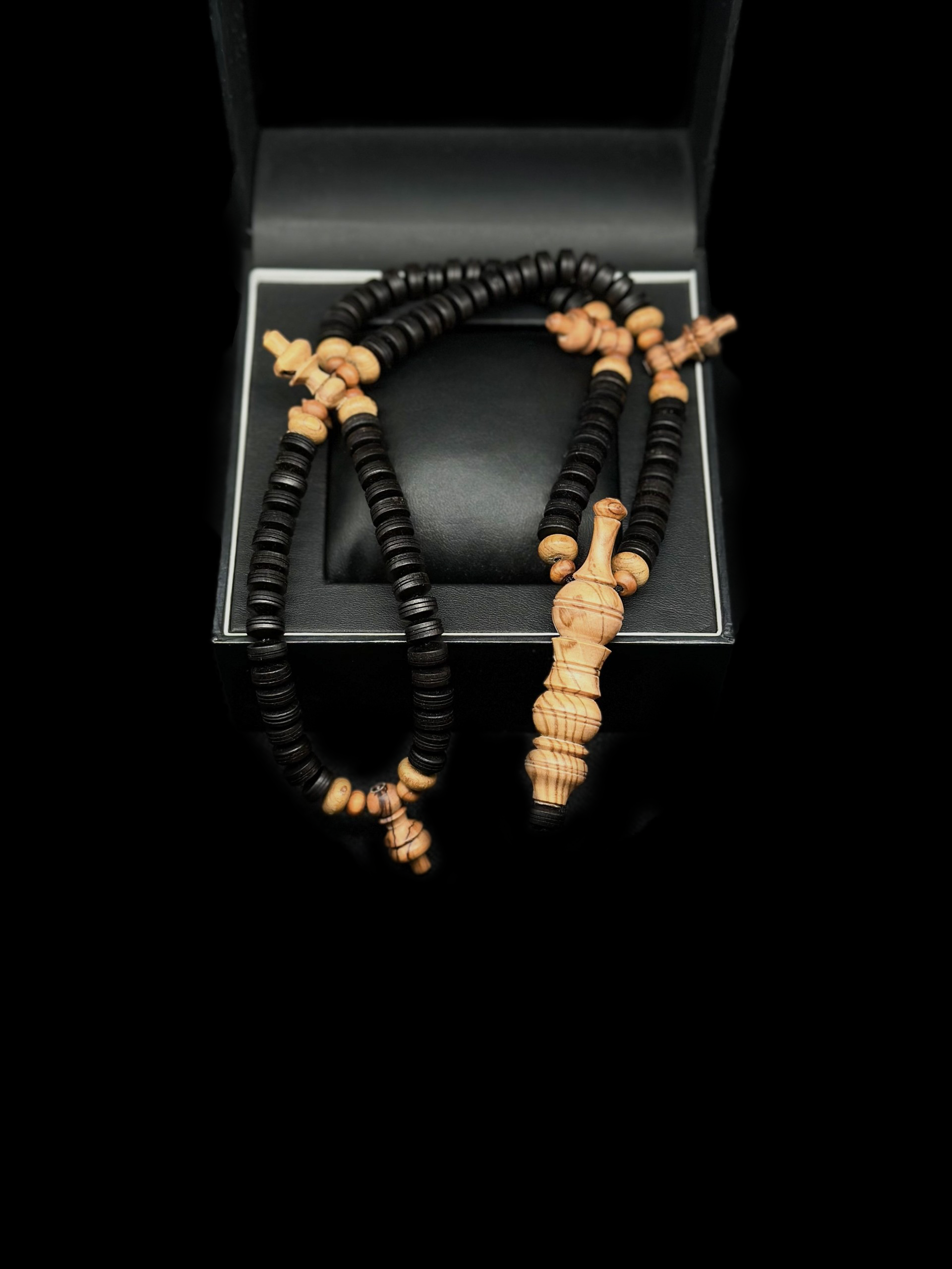 Ebony x Zaytun Olive Wood Pocket Sized Tasbih