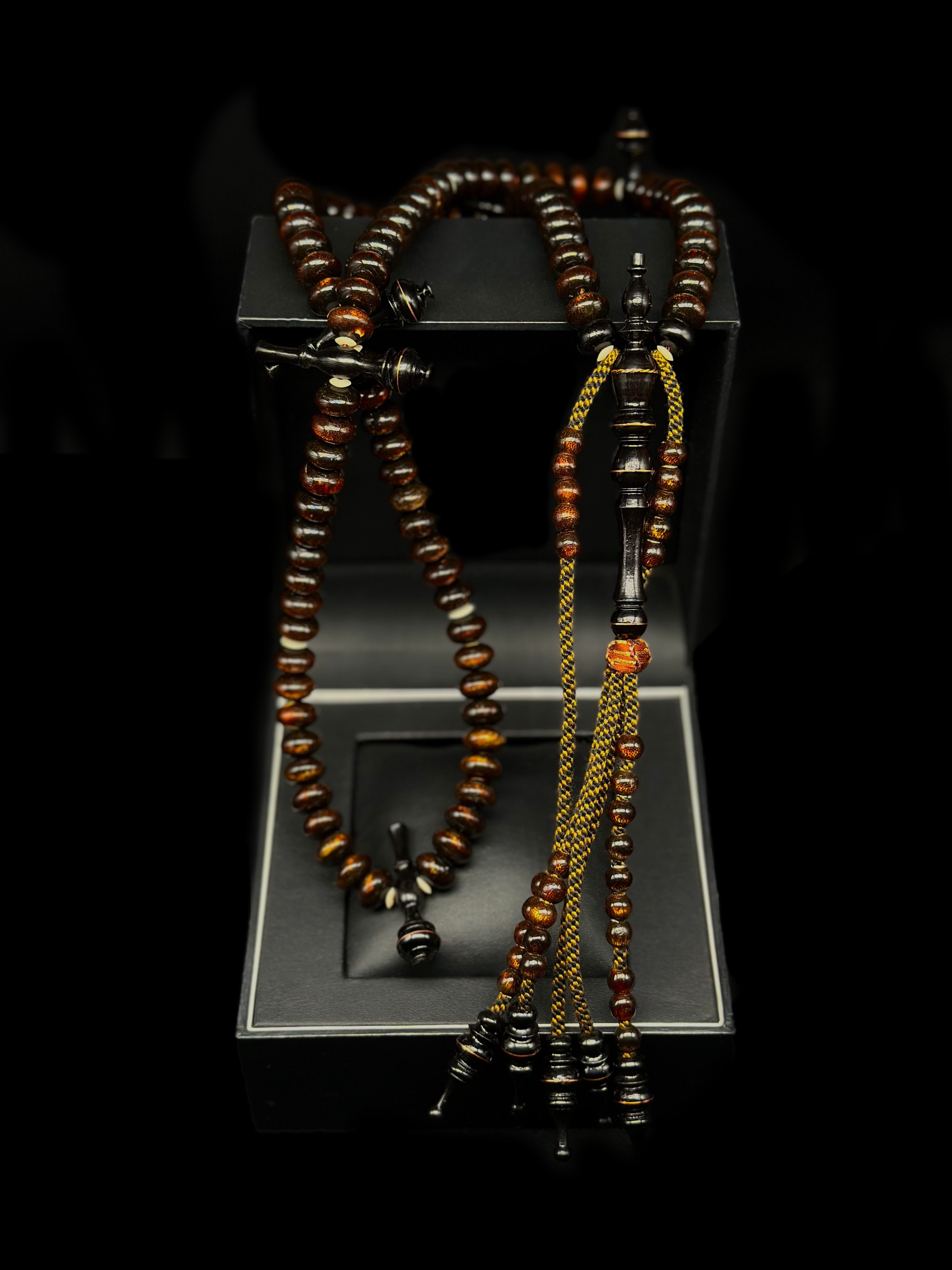 Gold Yusr x Ebony Tasbih Prayer Beads (Large)