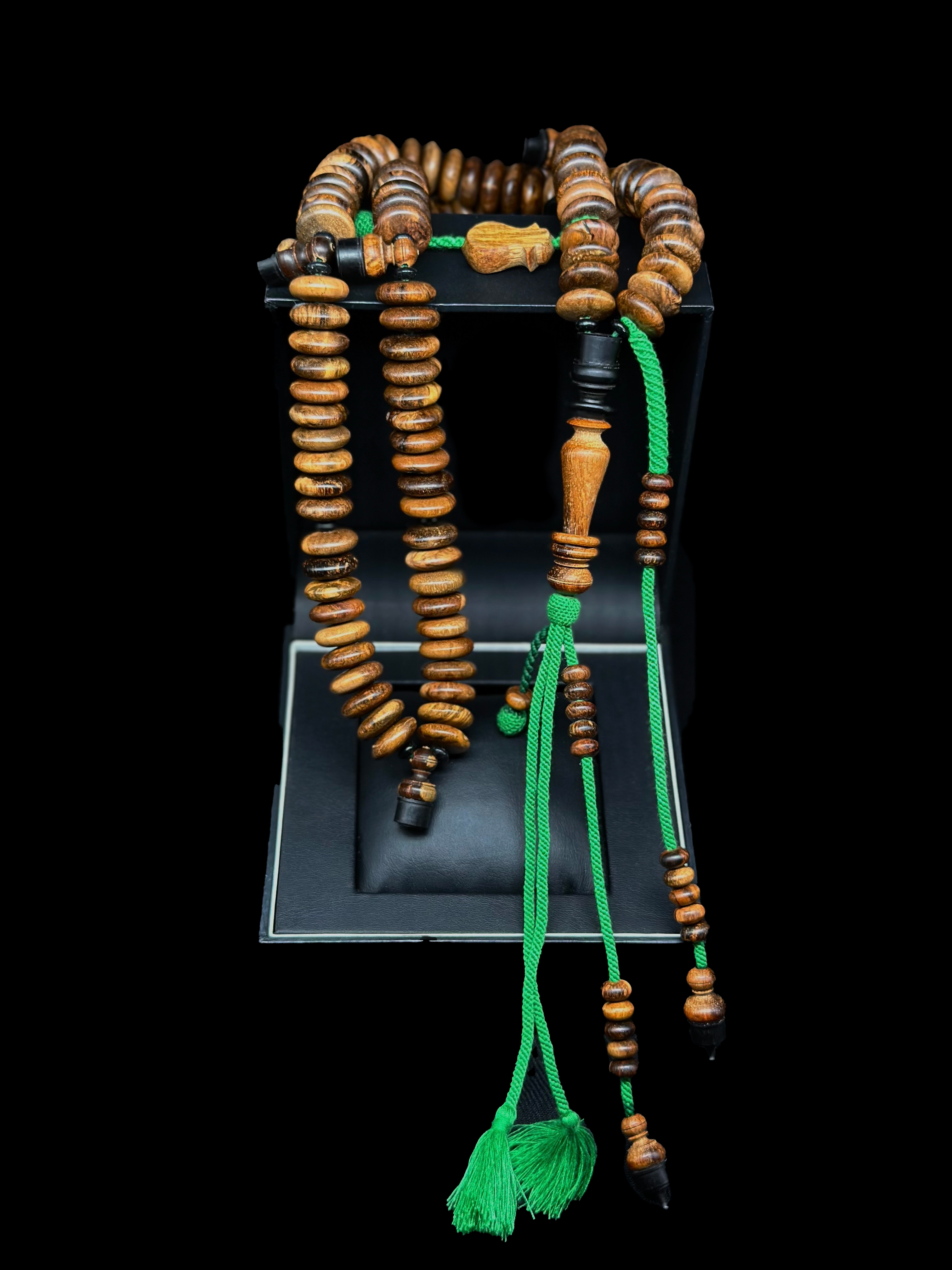 Oud Agarwood x Ebony Tasbih Rumi Model With Custom Alif (Fragrant)