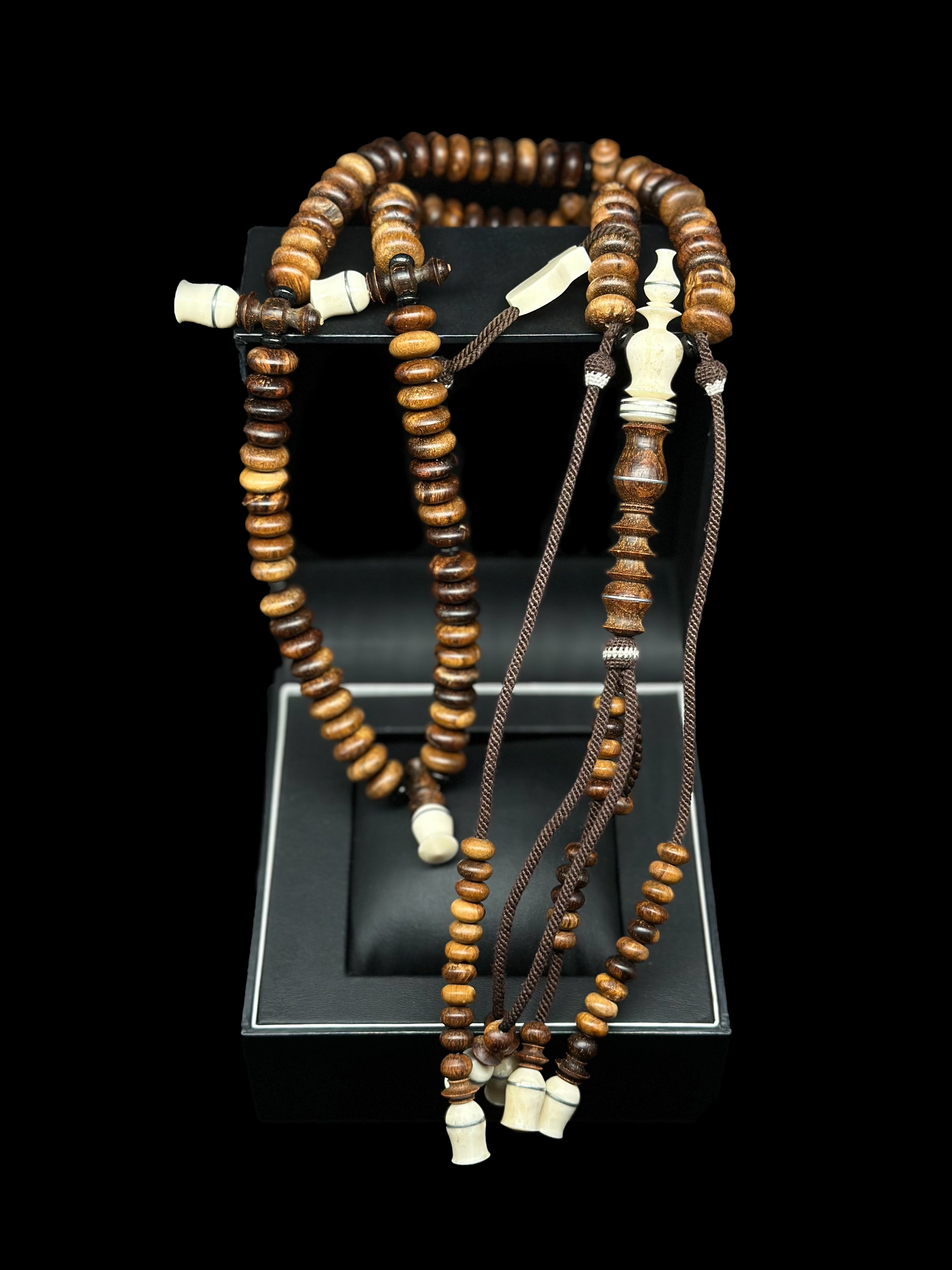 Pure Oud Agarwood x Cow Bone Tasbih With Prophetic Sandal