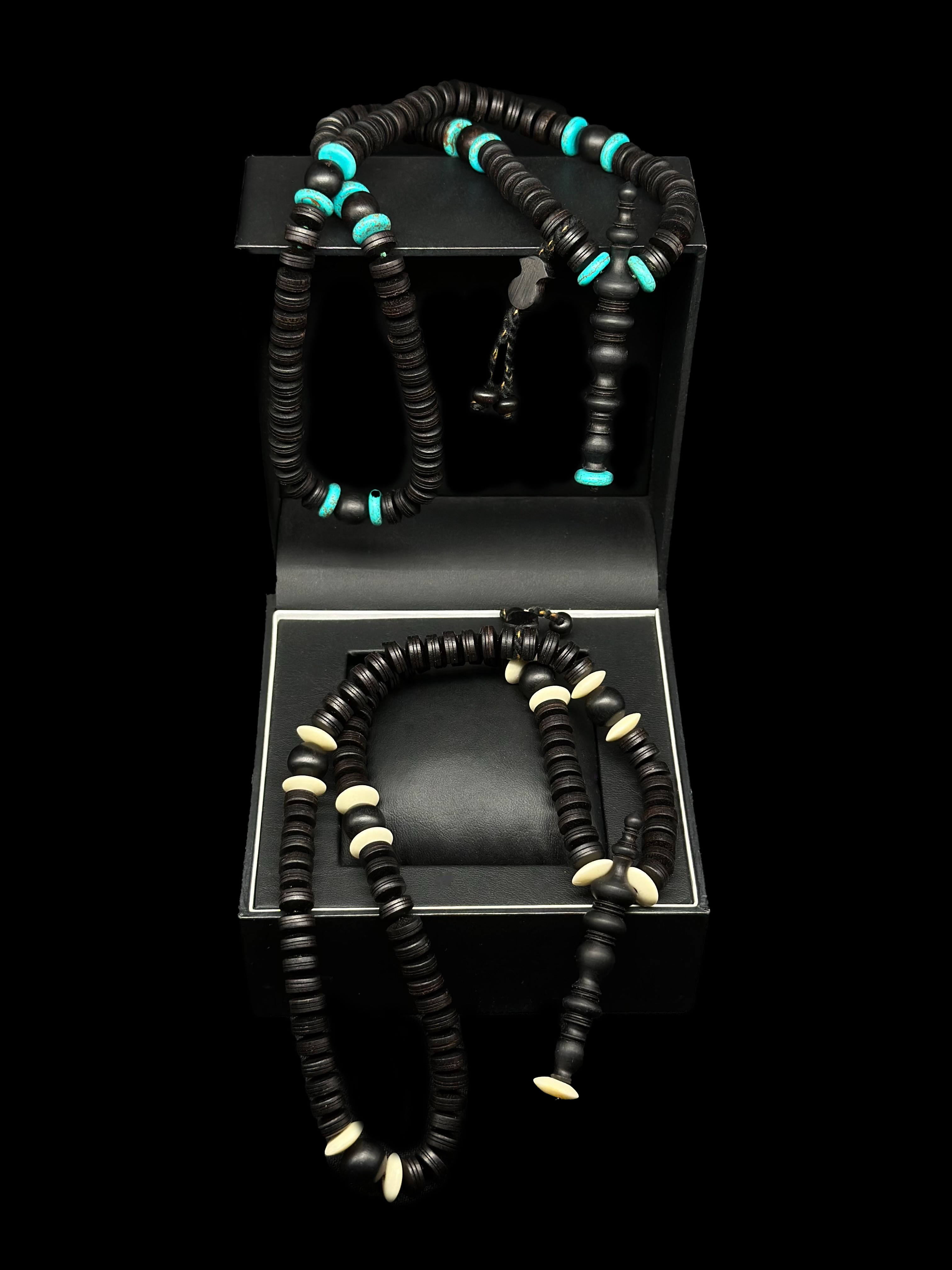 Ebony x Fairouz + Ebony x Camel Bone Pocket Sized Tasbihs 2 in 1 (S)