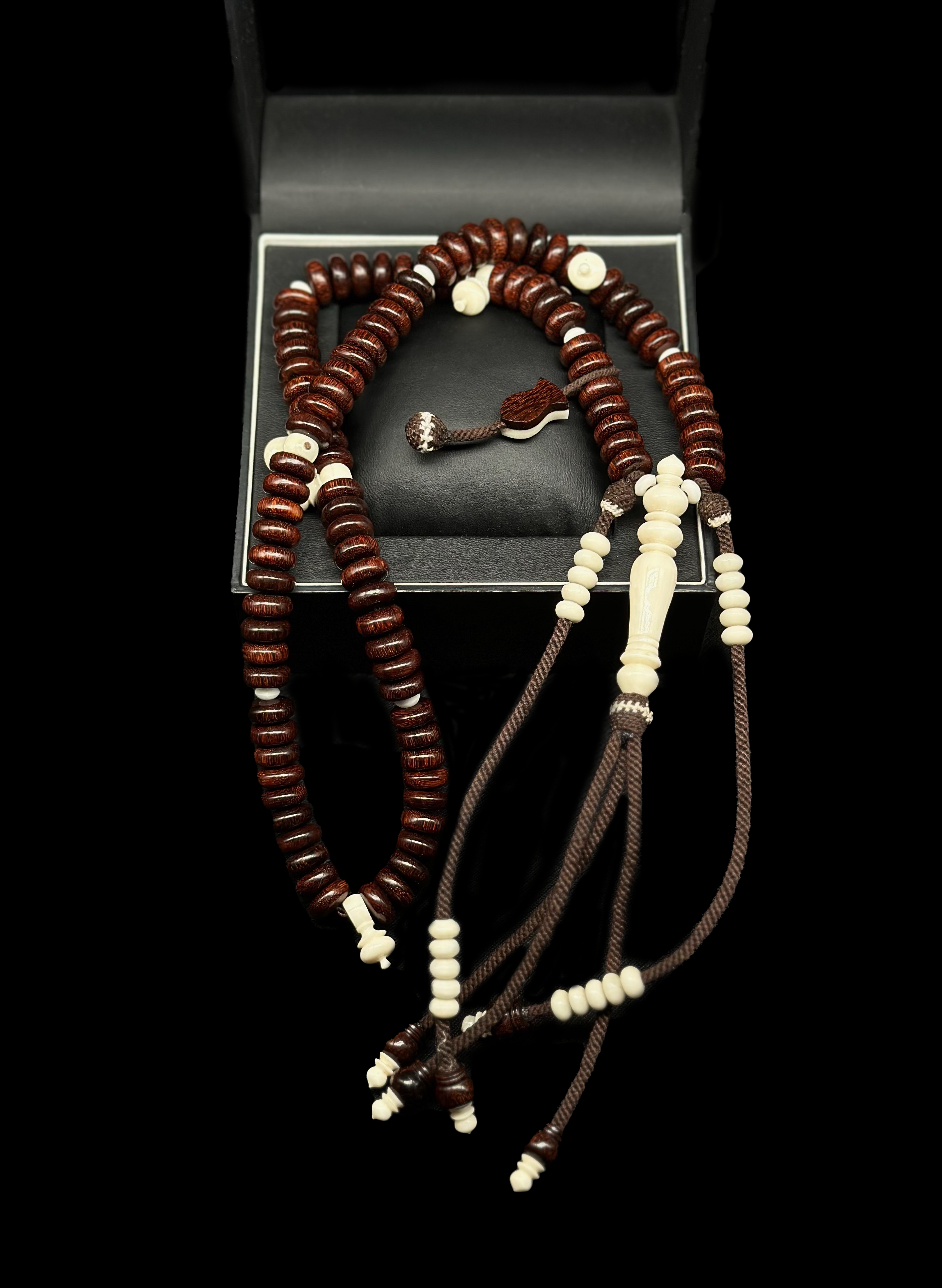 Pure Tamarind Tasbih x Cow Bone Tasbih With 2 Tone Prophetic Sandal