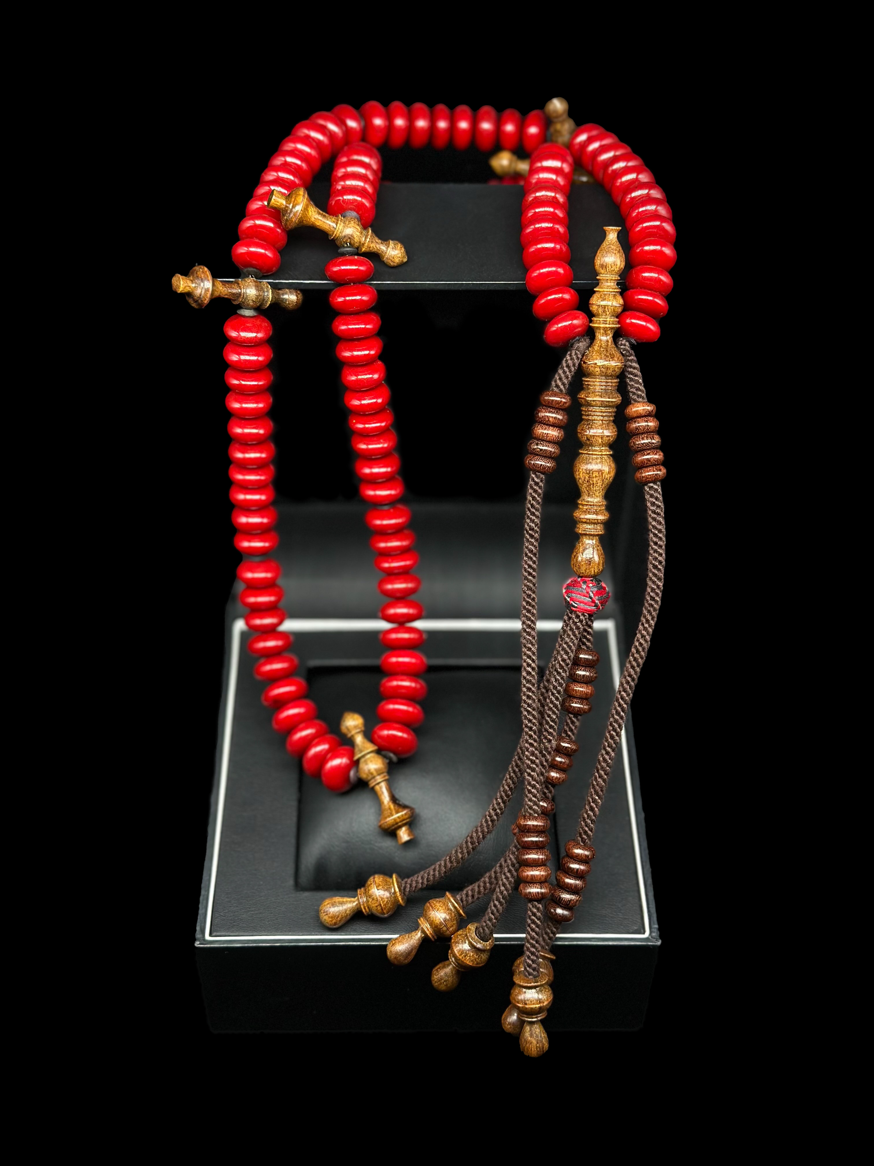 Red Marjan x Oud Agarwood Tasbih
