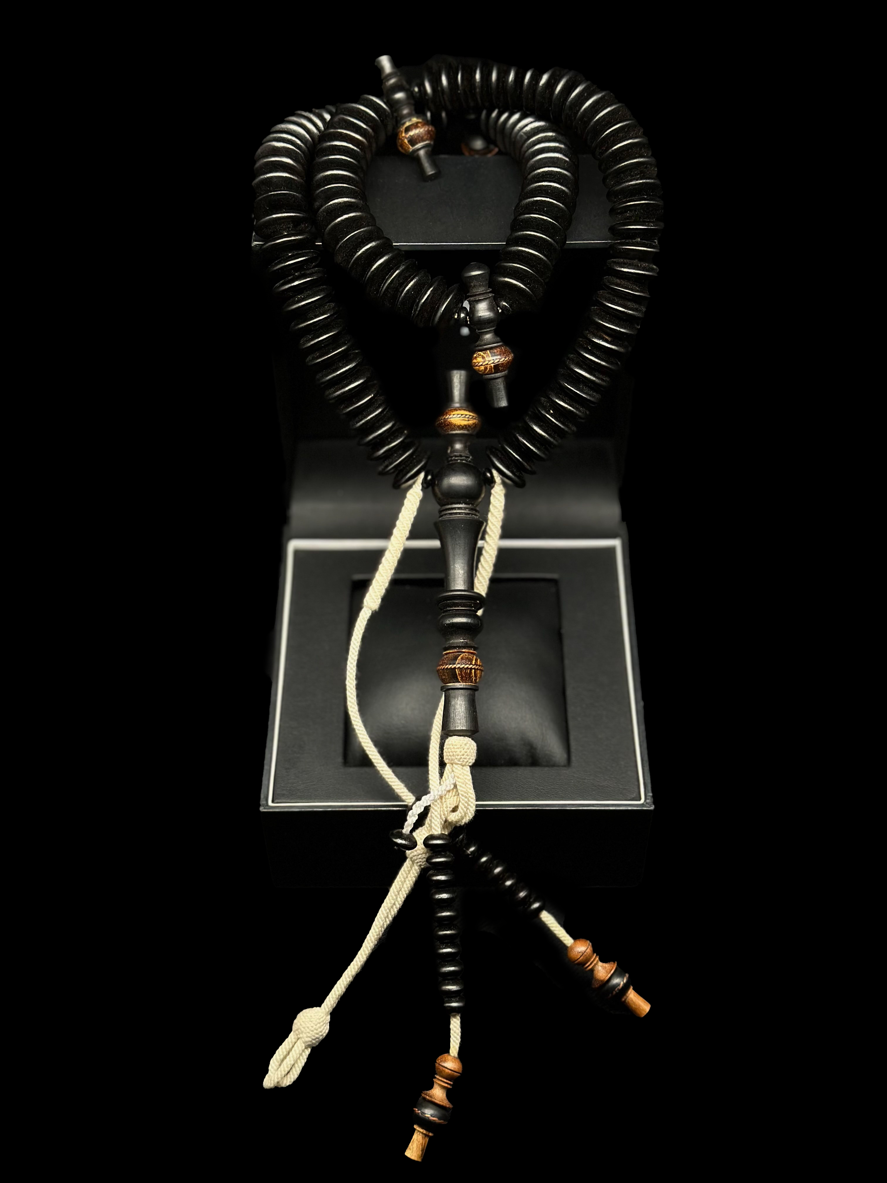 Pure Ebony x Oud Agarwood Darqawi Tasbih Rumi Model (XL)