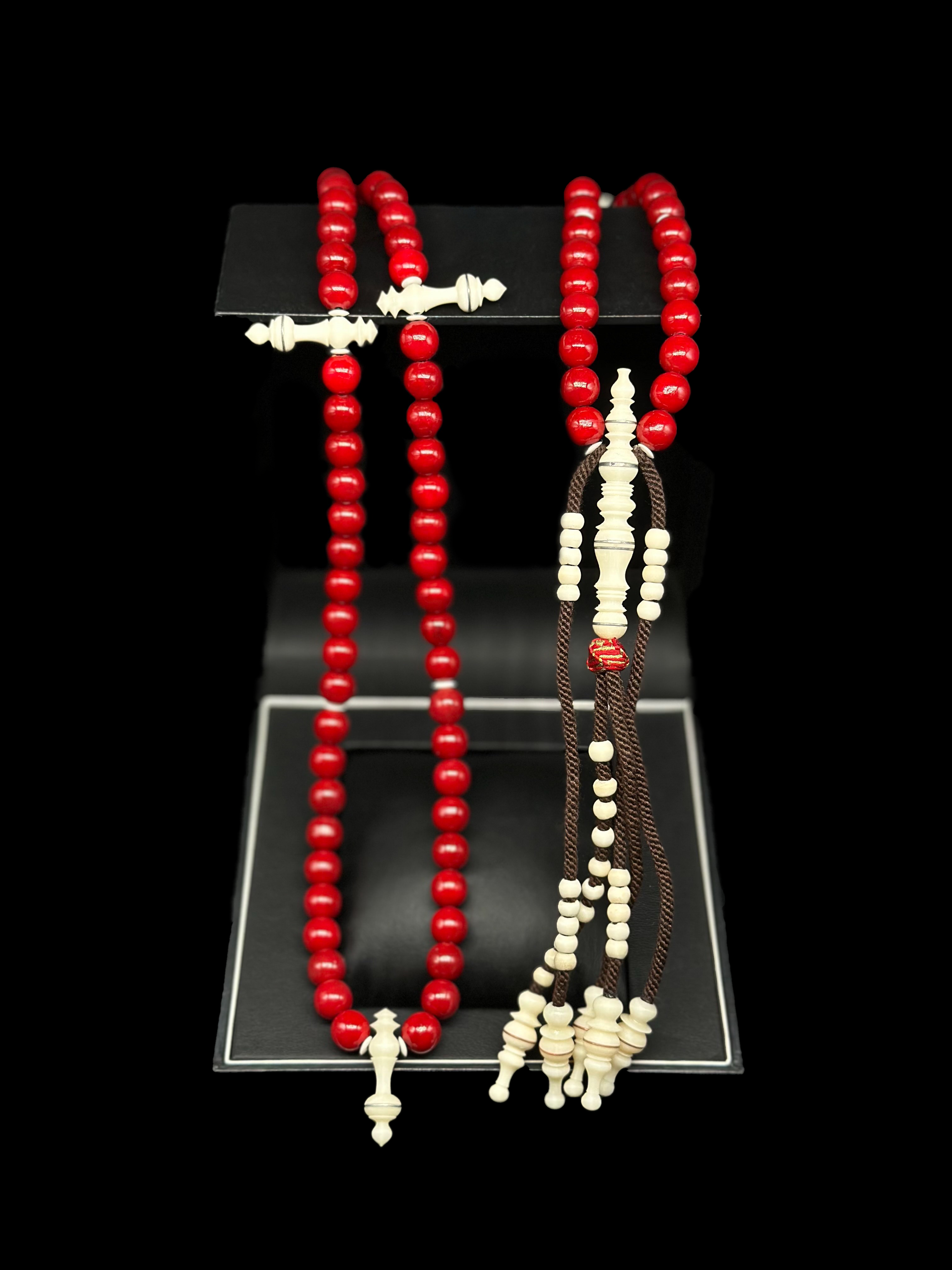 Red Marjan x Cow Bone Tasbih
