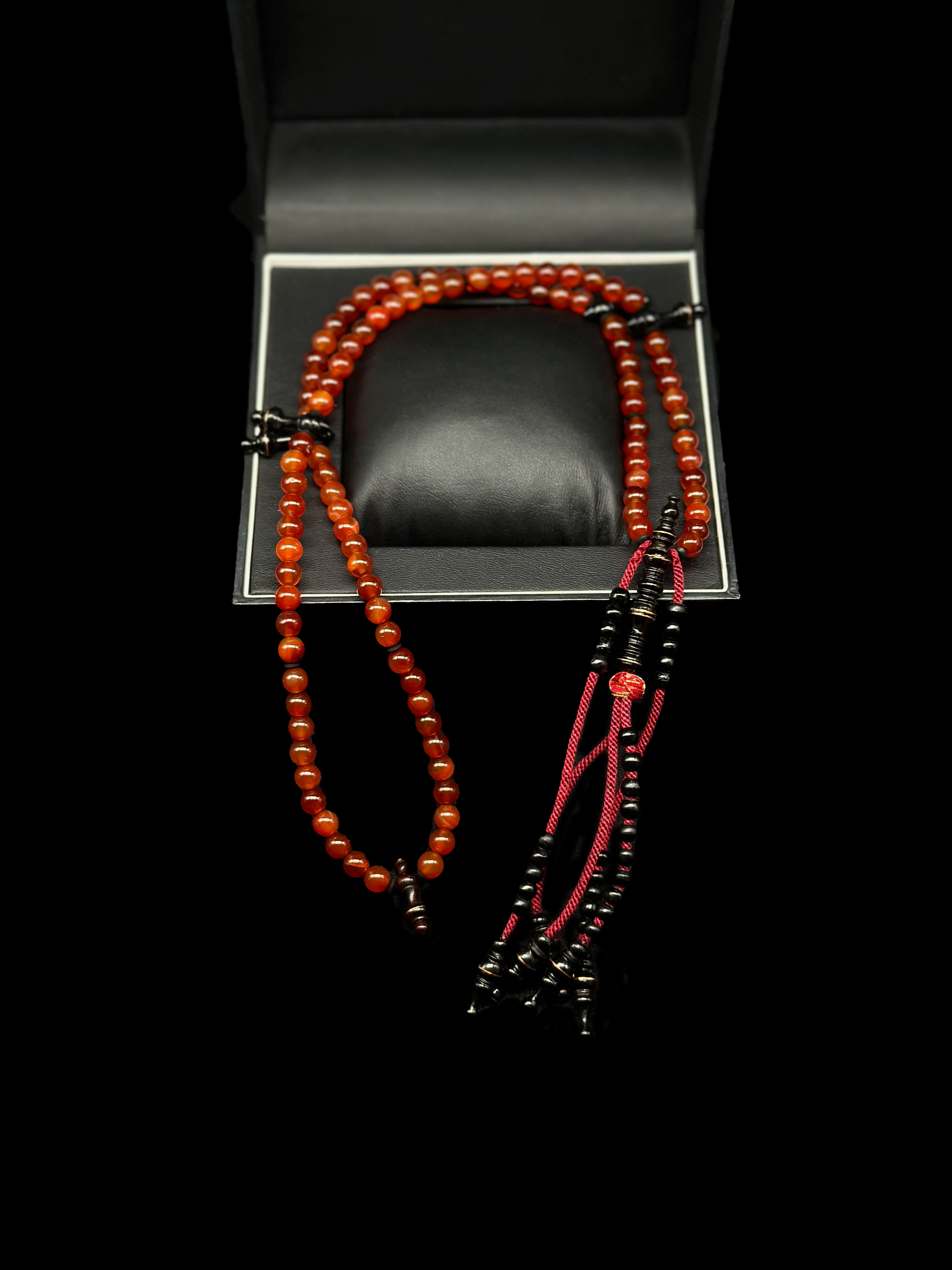Red Carnelian x Ebony Tasbih Pocket Size (XXS)