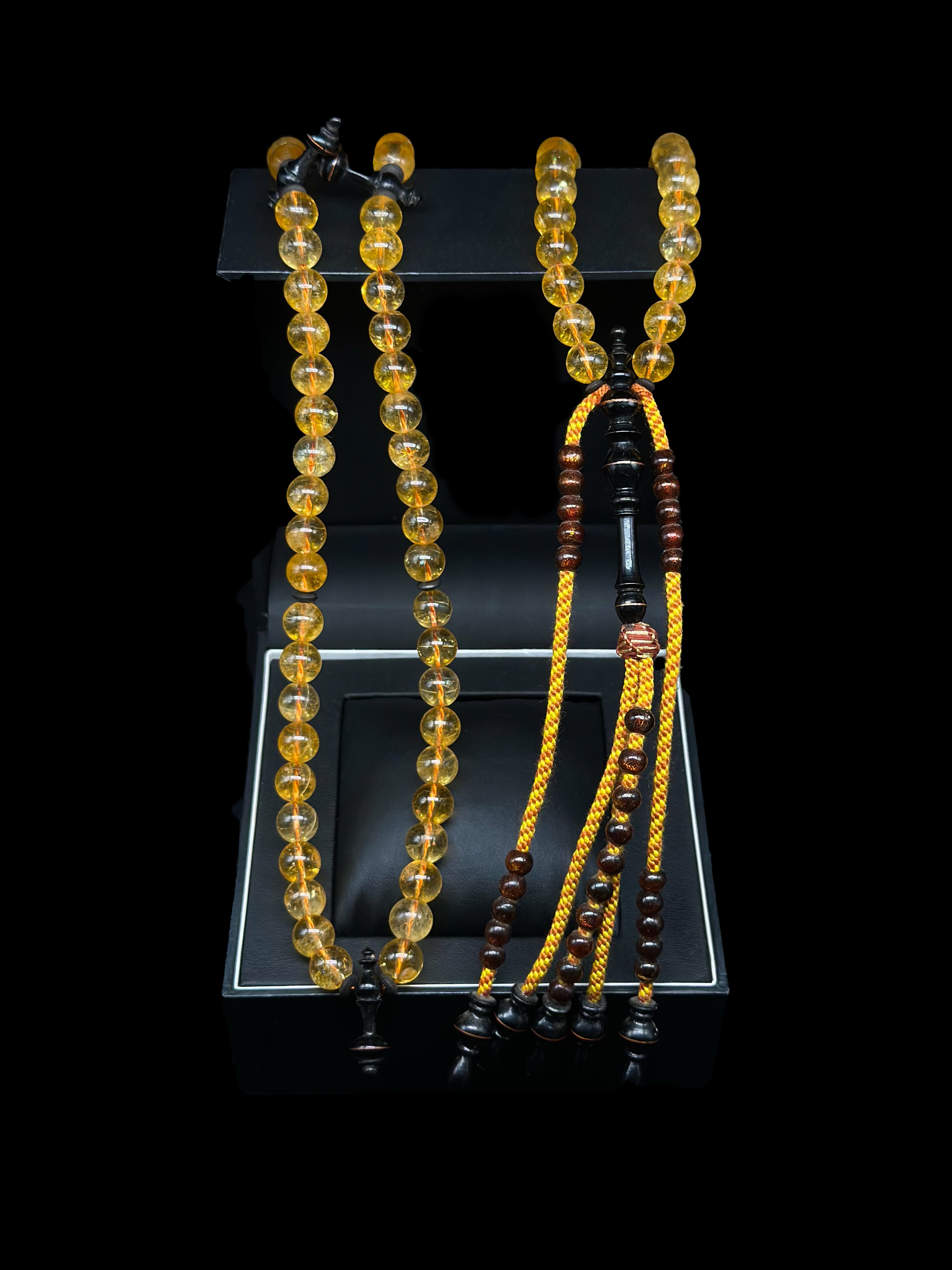Citrine x Ebony x Gold Yusr Tasbih (L)
