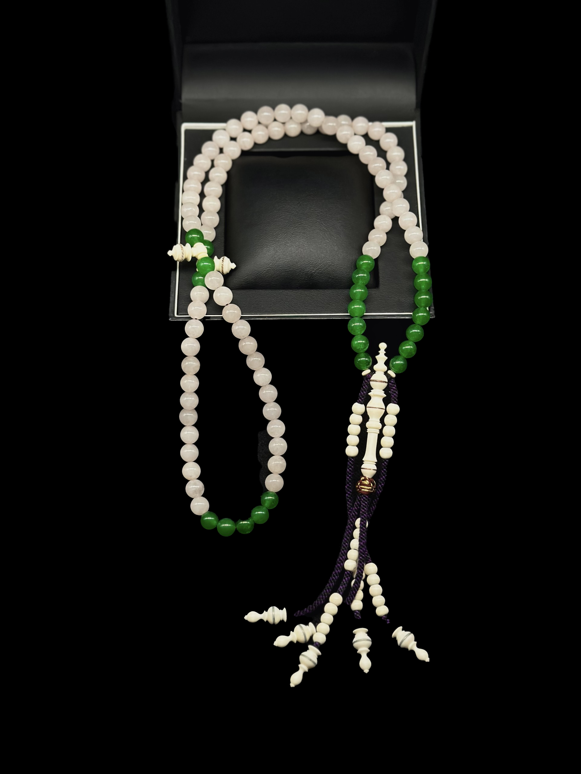 Green Jade x White Jade x Cow Bone Tasbih
